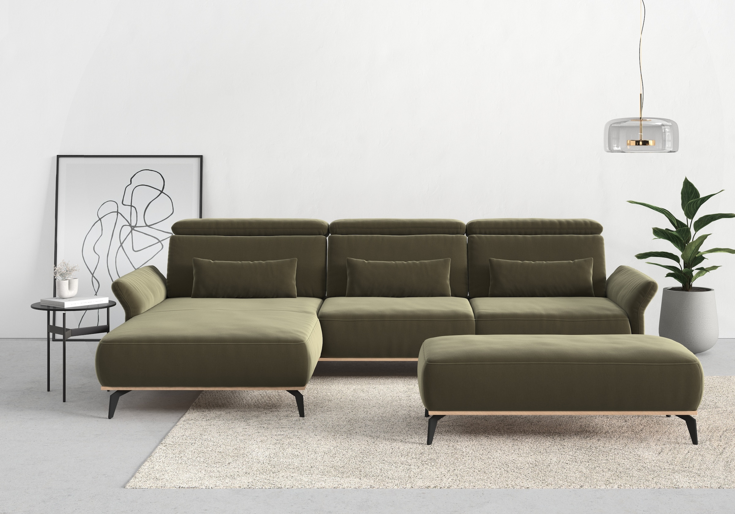 Places of Style Ecksofa "Fjord L-Form", massiv, wahlweise mit Armlehnfunkti günstig online kaufen