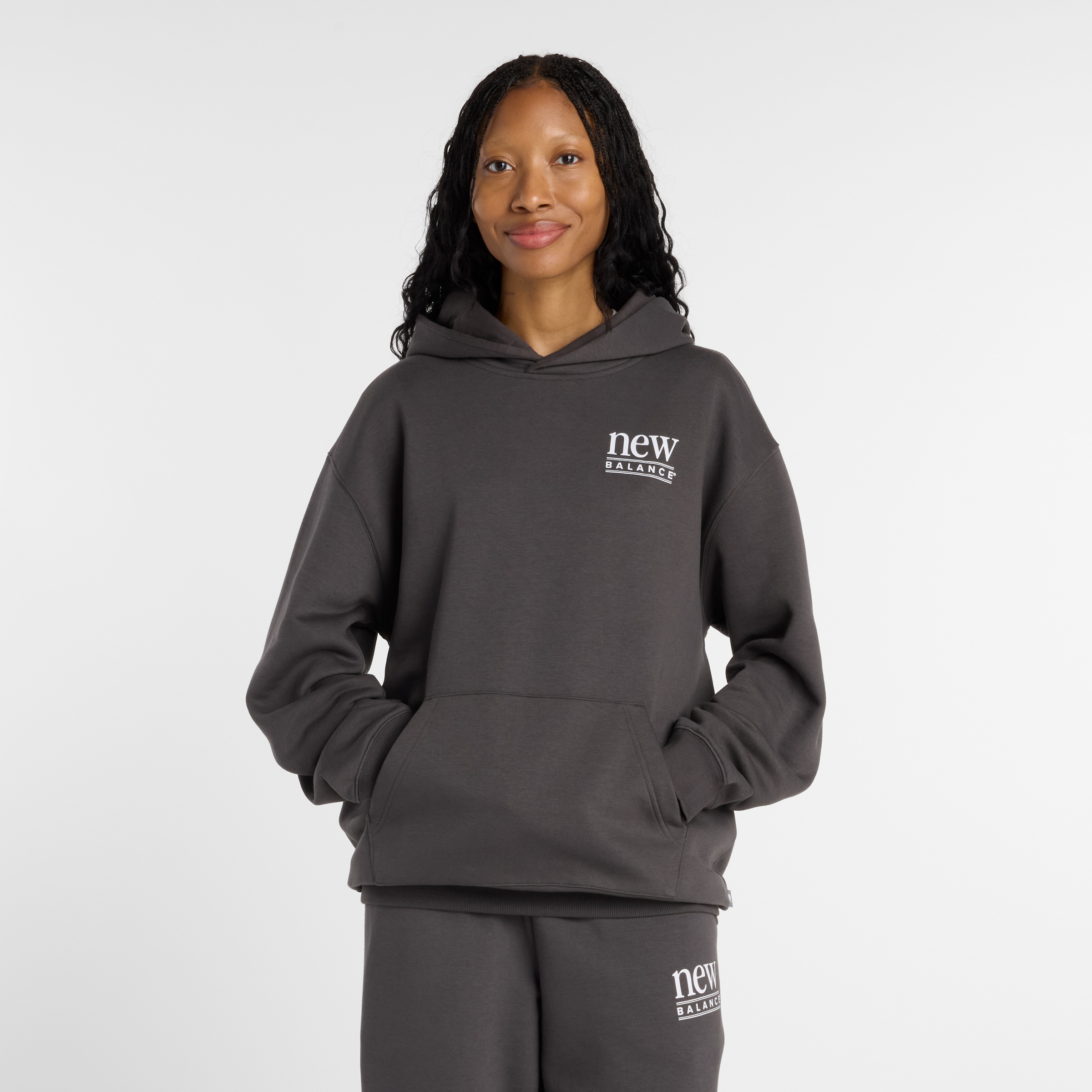 New Balance Kapuzensweatshirt, mit Kapuze, ohne Verschluss, aus Baumwolle und Polyester