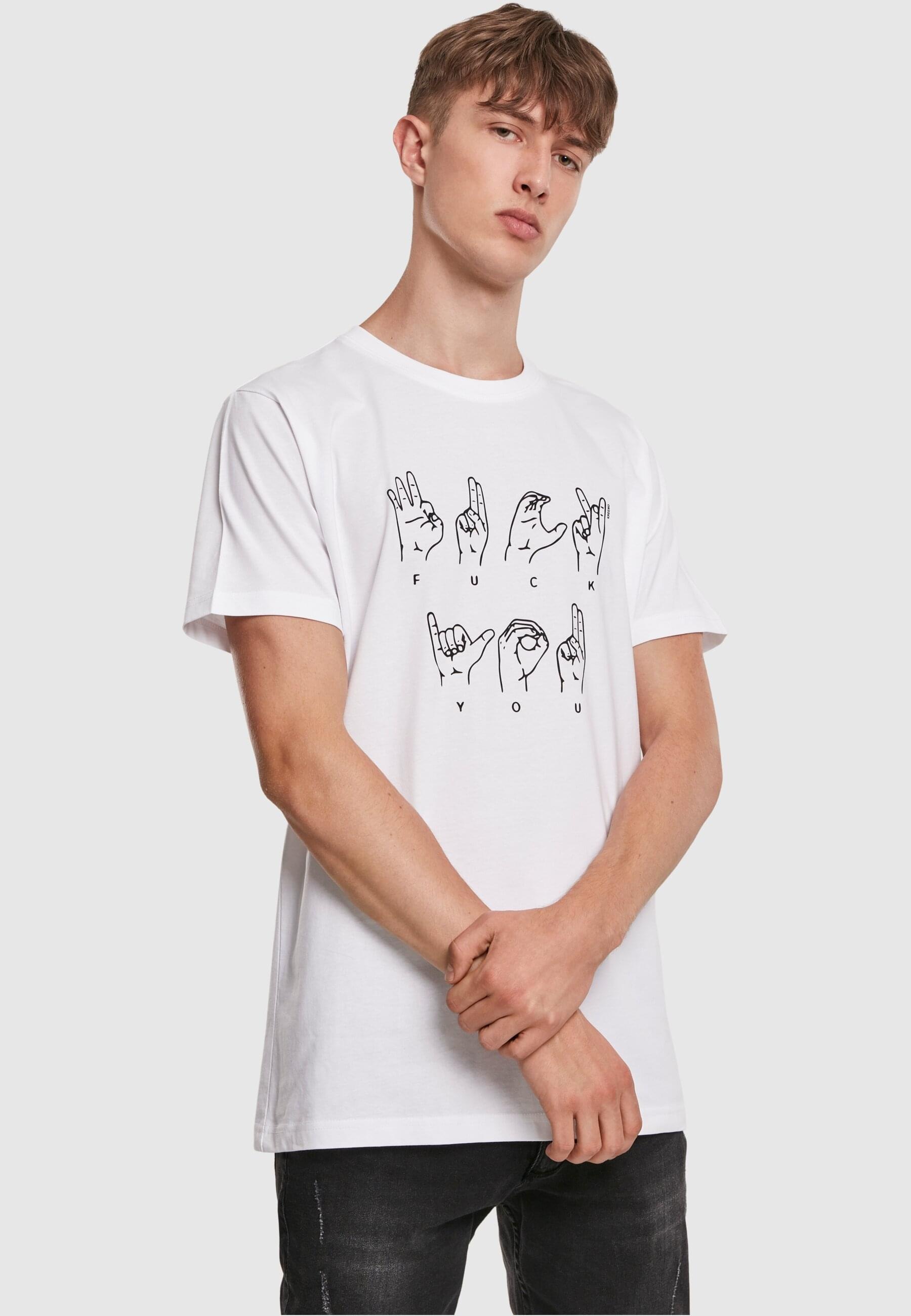 MisterTee T-Shirt »MisterTee Herren FU Sign Language Tee«, (1 tlg.)