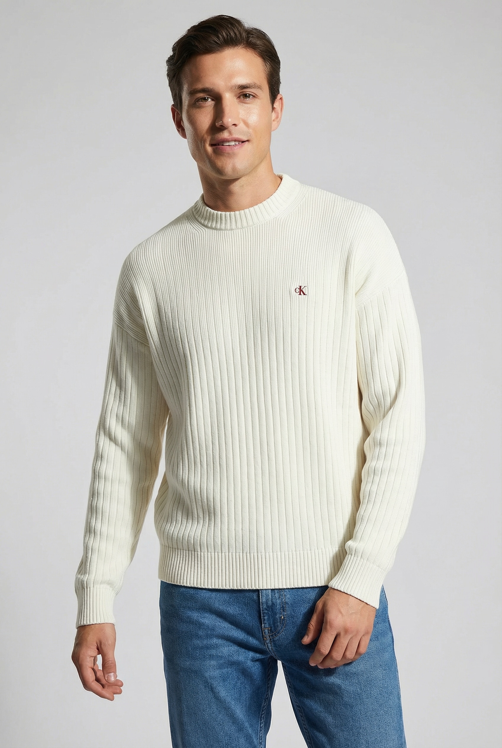 Calvin Klein Jeans Strickpullover Rundhalsausschnitt, Regular Fit günstig online kaufen