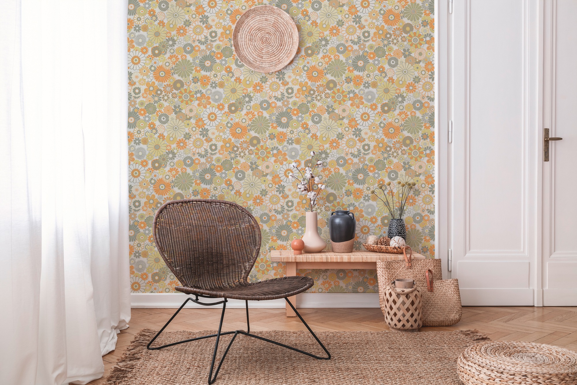 A.S. Création Vliestapete »Retro Chic florale Tapete Mustertapete Retro Blumen«, matt, Vintage Vliestapete für Schlafzimmer Küche Wohnzimmer Floral Design