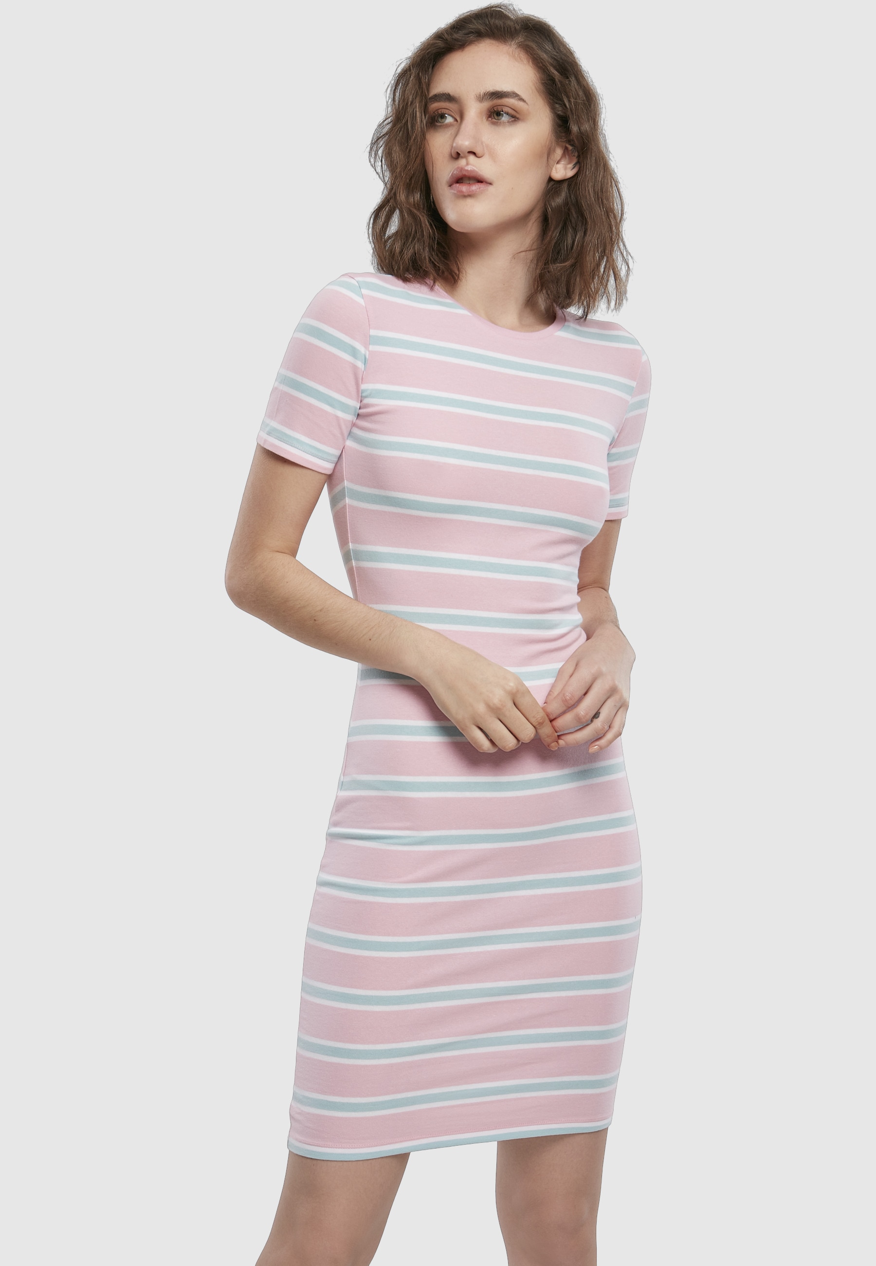 URBAN CLASSICS Shirtkleid »Urban Classics Damen Ladies Stretch Stripe Dress« 1 Stk. tlg.