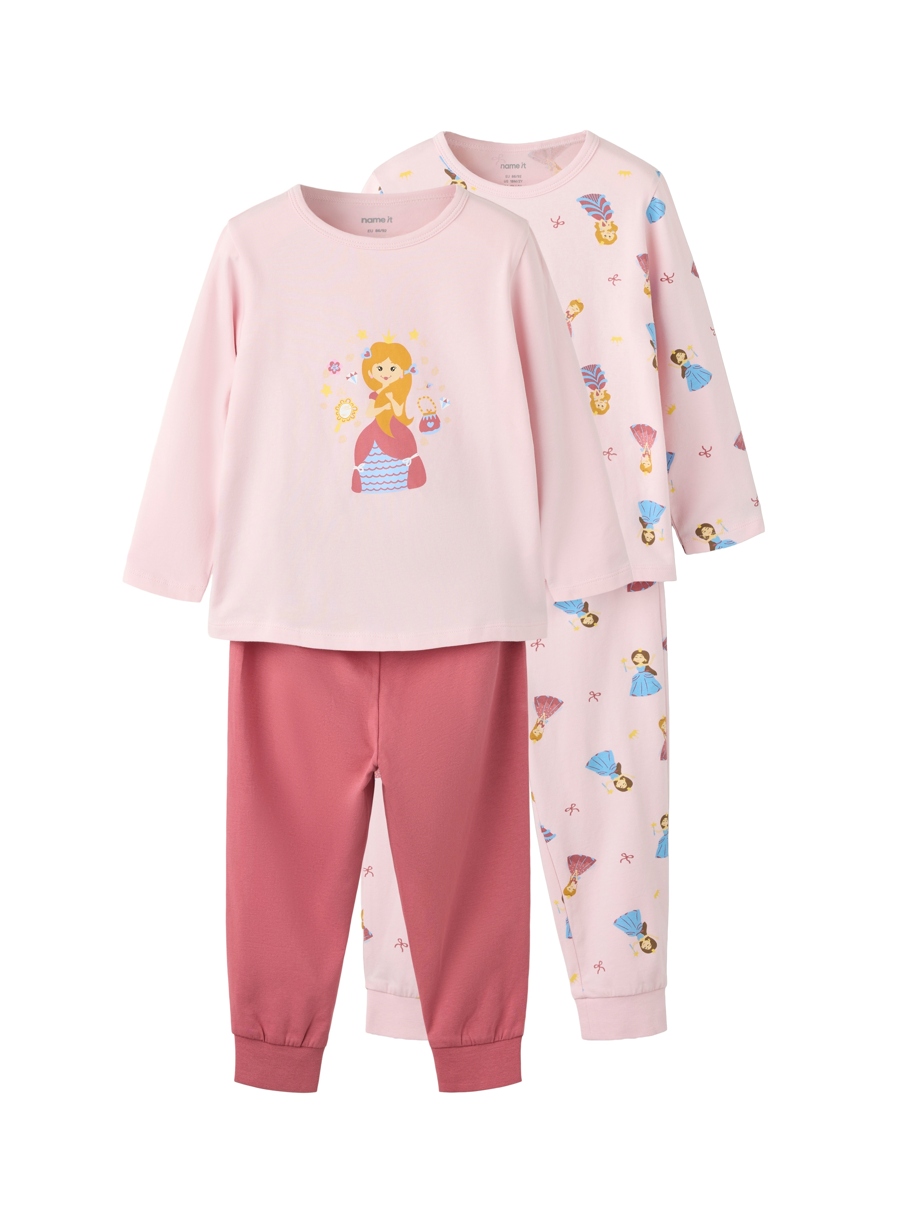 Name It Schlafanzug "NMFNIGHTSET 2P PRINCESS NOOS" Packung, 2 Baumwollmischung