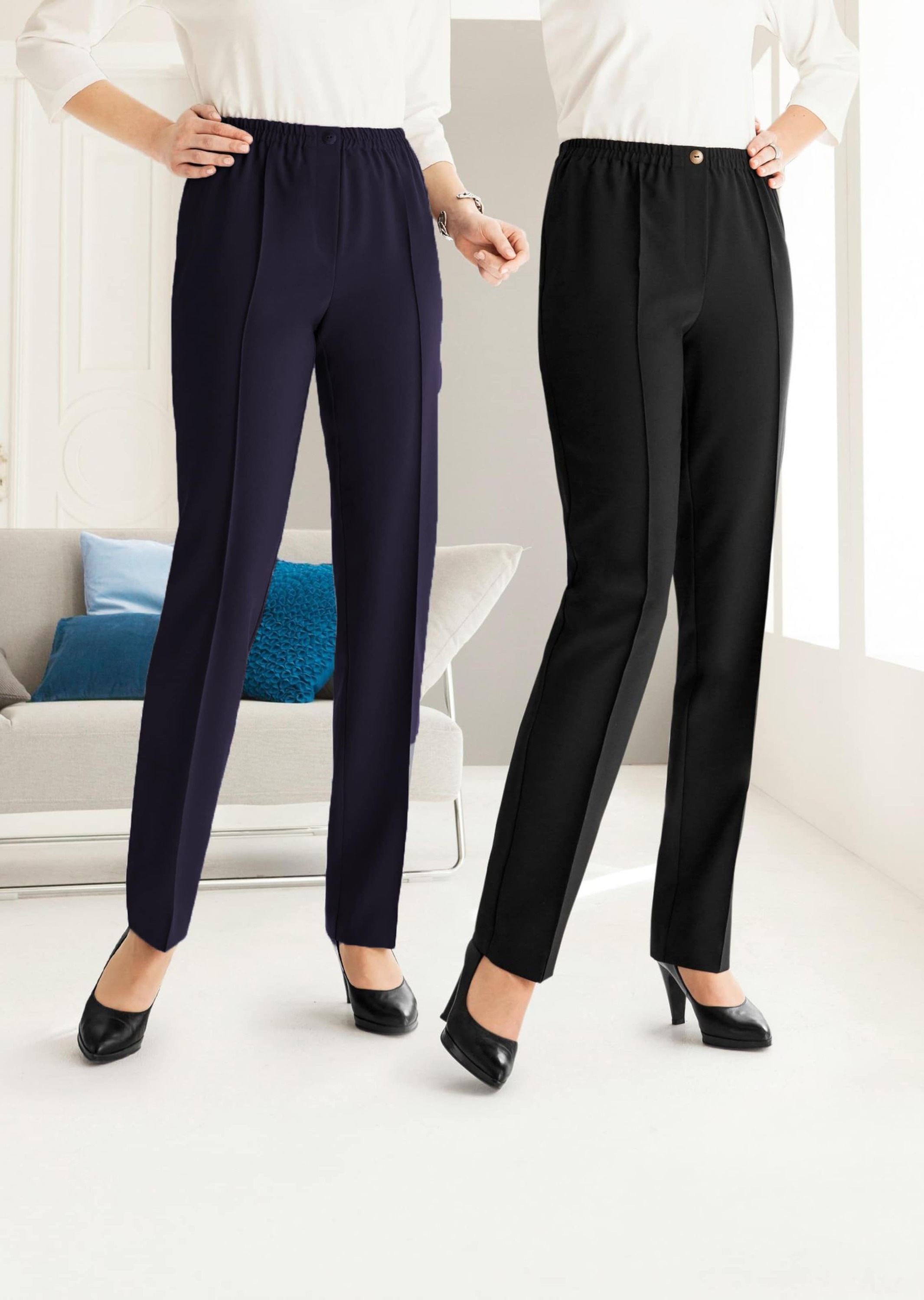 GOLDNER Schlupfhose »Kurzgröße Knitterarme Schlupfhosen im 2er Pack«