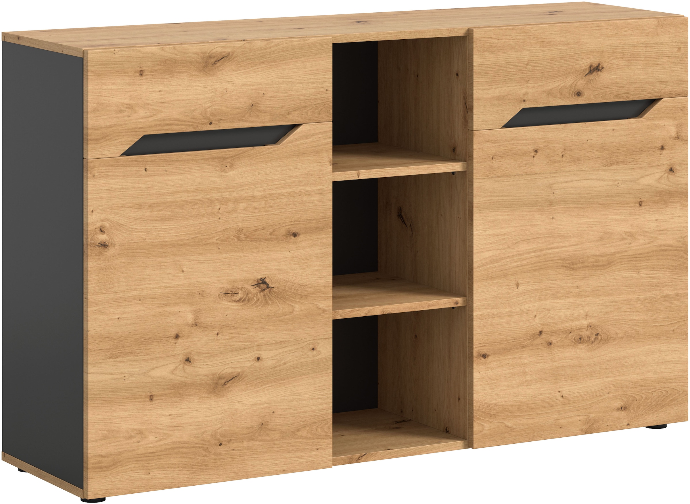 INOSIGN Sideboard "SERTA, Breite: 130cm, 2 Türen, 3 offene Fächer, viel Sta günstig online kaufen