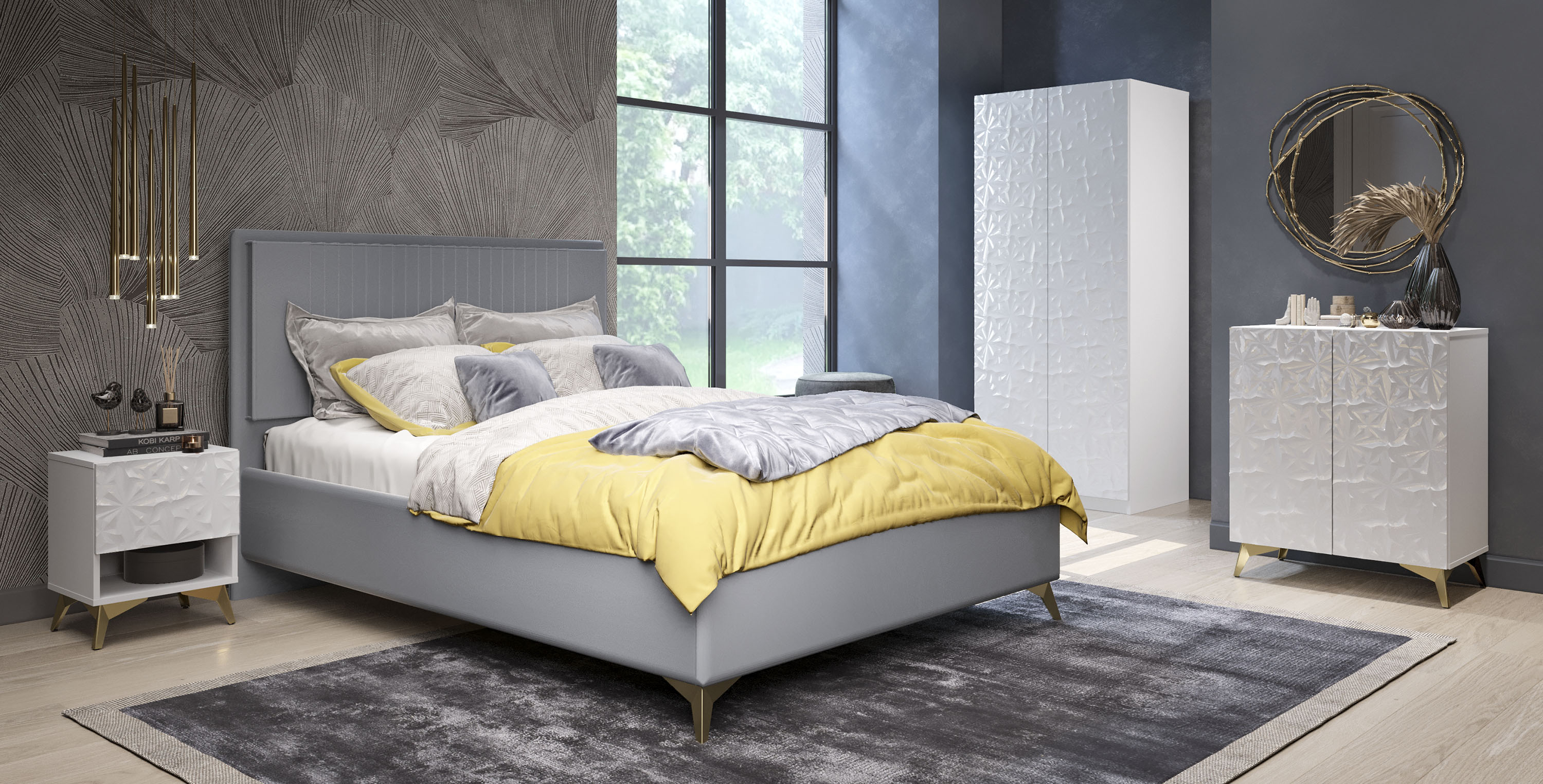 Leonique Kommode Caren, mit dekorativen Fräsungen, Push-to-open Funktion, Breite 68,5 cm weiß arktic