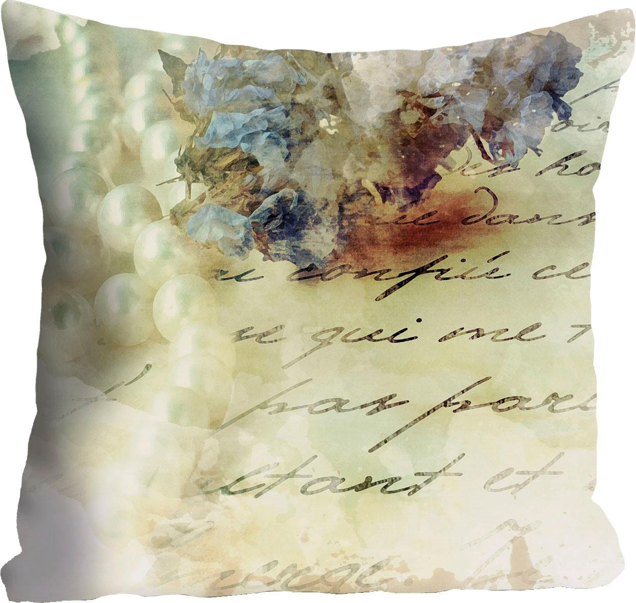 queence Dekokissen ""Handschrift"" Kissenhülle ohne Füllung, 1 Stück günstig online kaufen