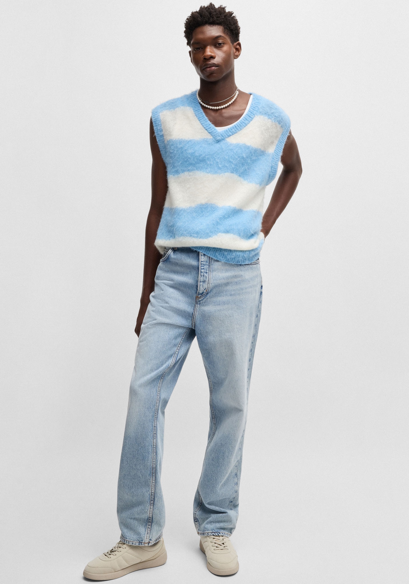 HUGO Blue Loose-fit-Jeans »Nate«, in heller Waschung