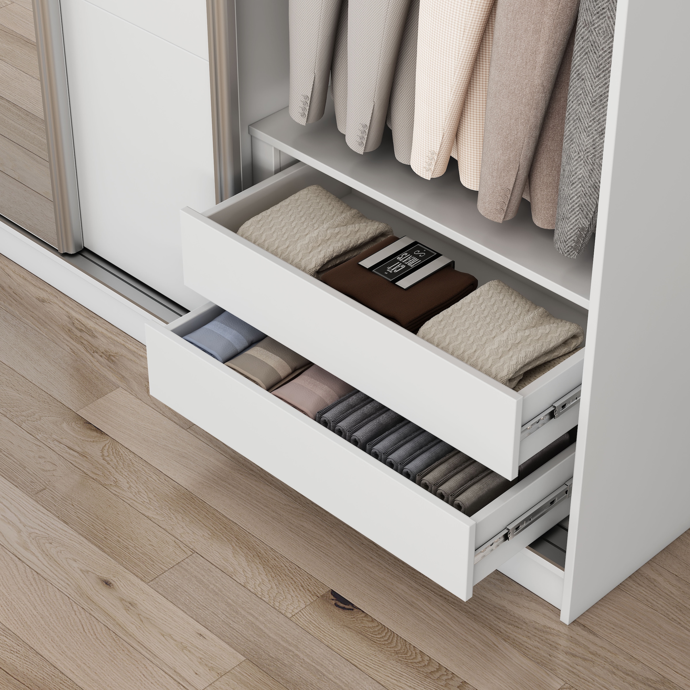 OTTO home Kleiderschrank »Trento Schlafzimmerschrank mit Premium Ausstattung &  Schiebetüren« Leichtgängige Schiebetüren mit Softclose und tolle Innenaussatttung