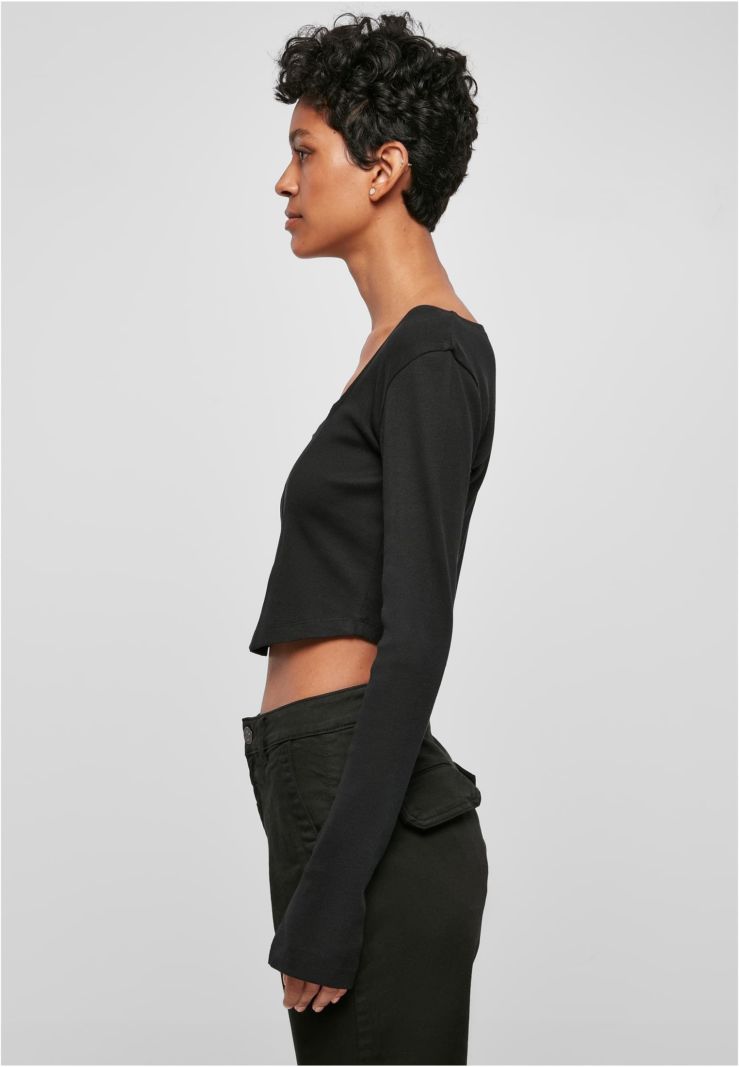 URBAN CLASSICS Langarmshirt »Damen Short (1 Rib tlg.) | kaufen online Ladies Corsage BAUR Longsleeve«