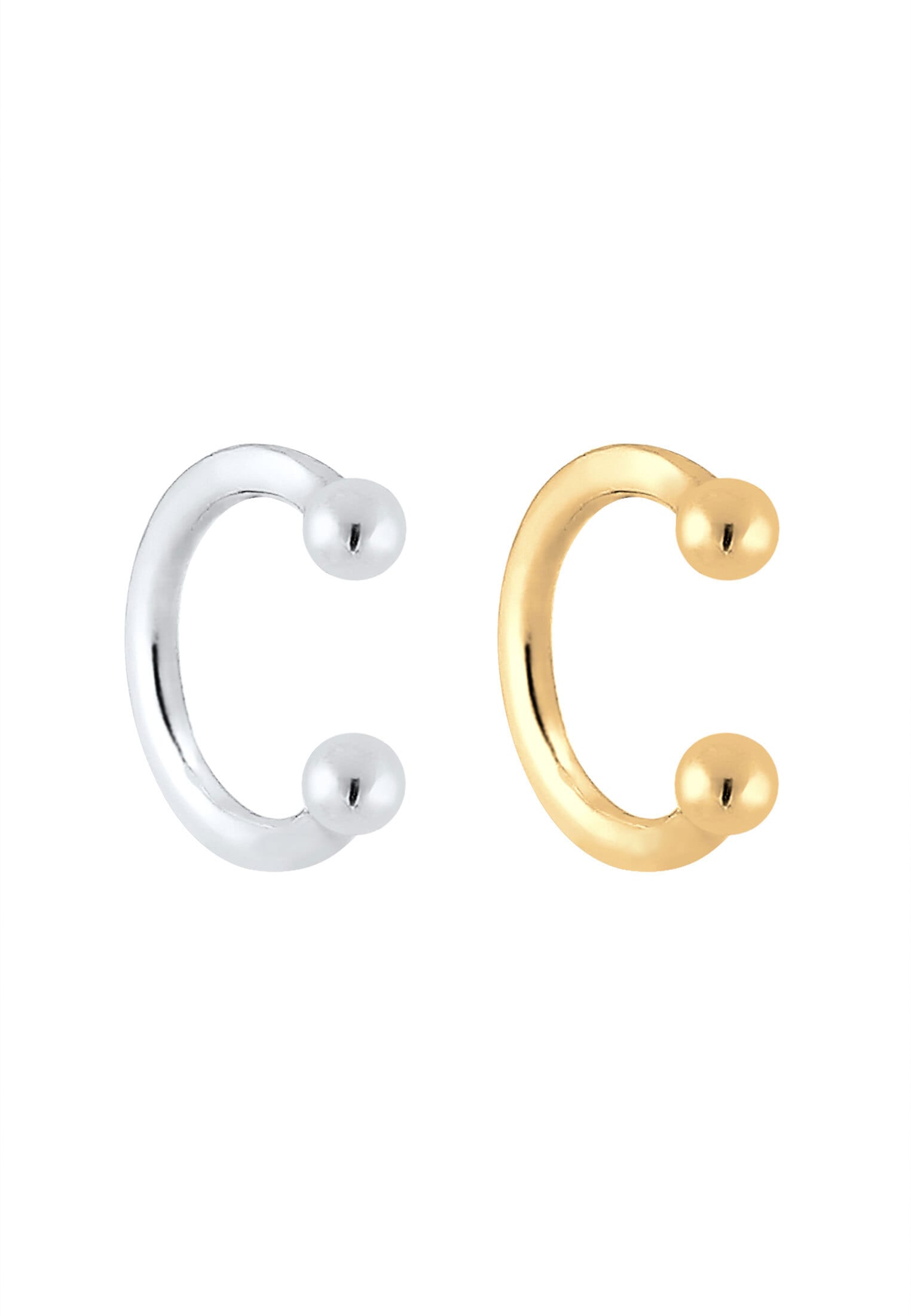 Elli Paar Ohrhaken »Earcuff Set Bicolor 925 Sterling Silber vergoldet«