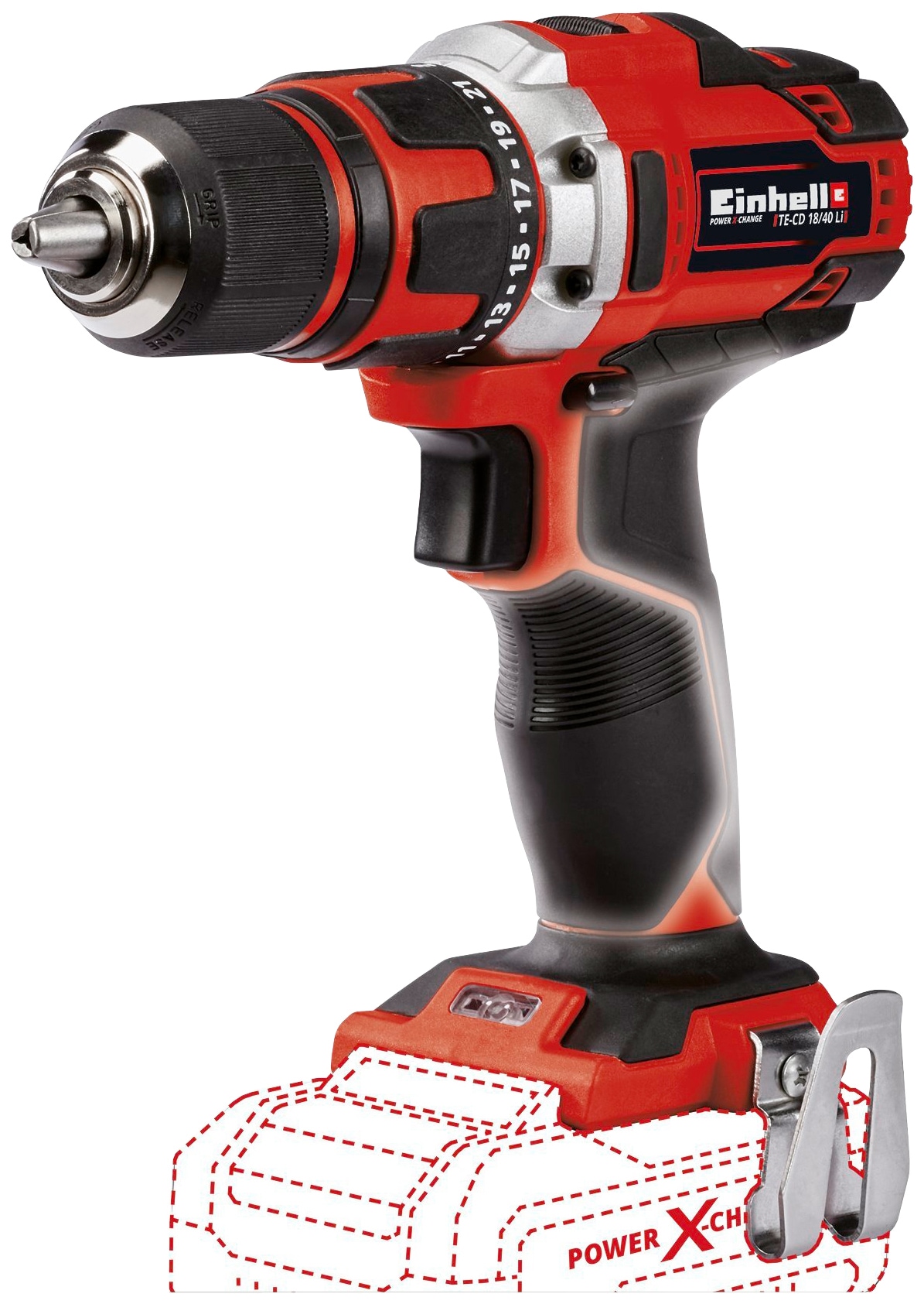 Einhell Akku-Bohrschrauber »TE-CD 18/40 Li-Solo«, Power X-Change, ohne Akku und Ladegerät