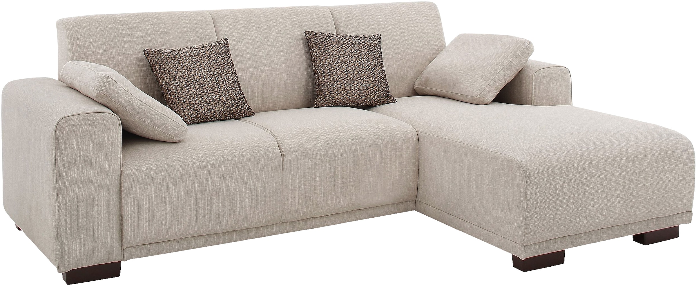 Home affaire Ecksofa »BORNHOLM L-Form mit Recamiere, Maße B/T/H: 234/162/85 cm«, Recamiere links oder rechts bestellbar, Wellenfederung, inkl. 2 Kissen