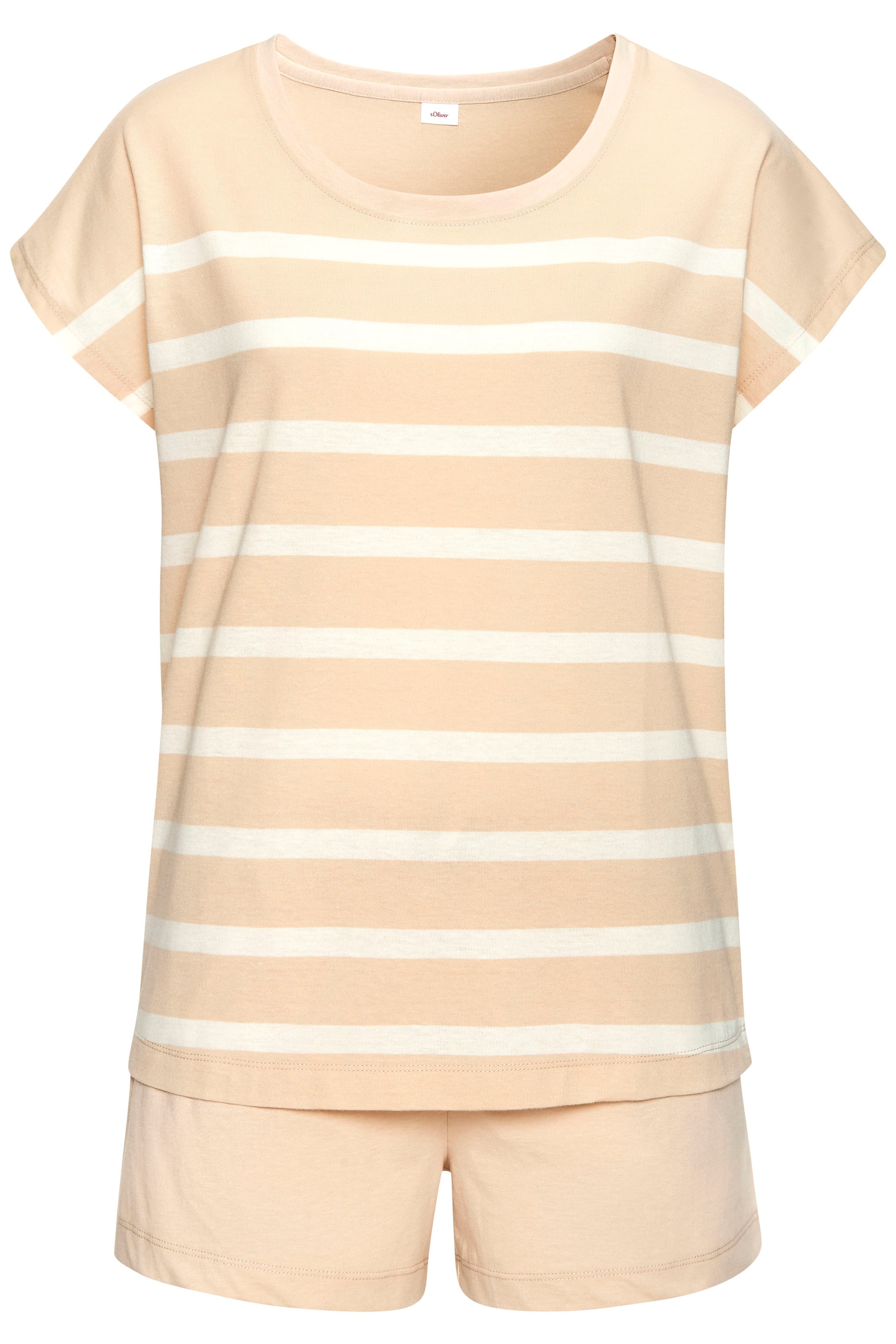 s.Oliver Shorty 2-teilig, 2 tlg. mit garngefärbten Streifen im Oberteil günstig online kaufen