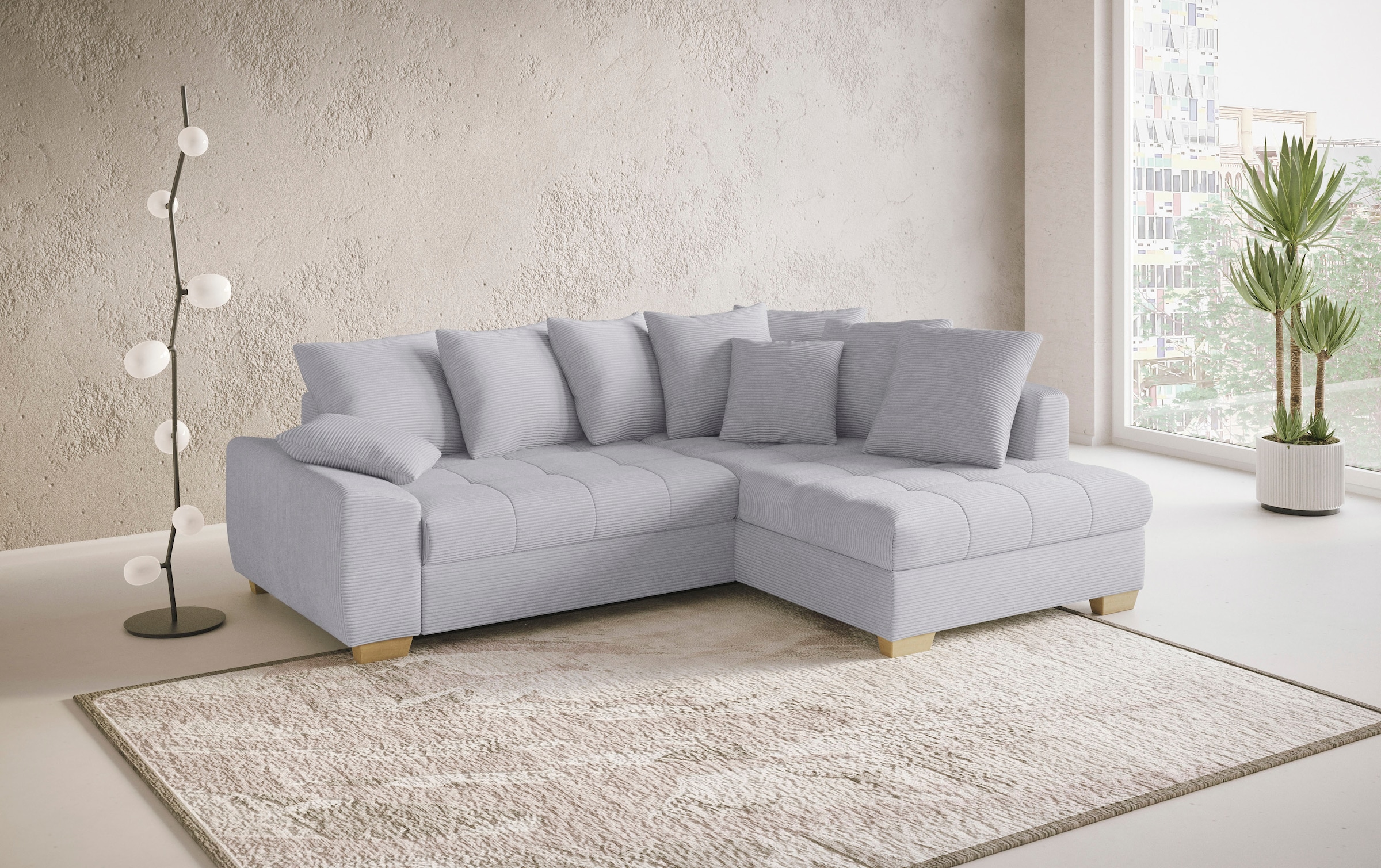 Mr. Couch Ecksofa »Nikita II, L-Form«, Wahlweise mit Kaltschaum, EasyBett, Bettkasten