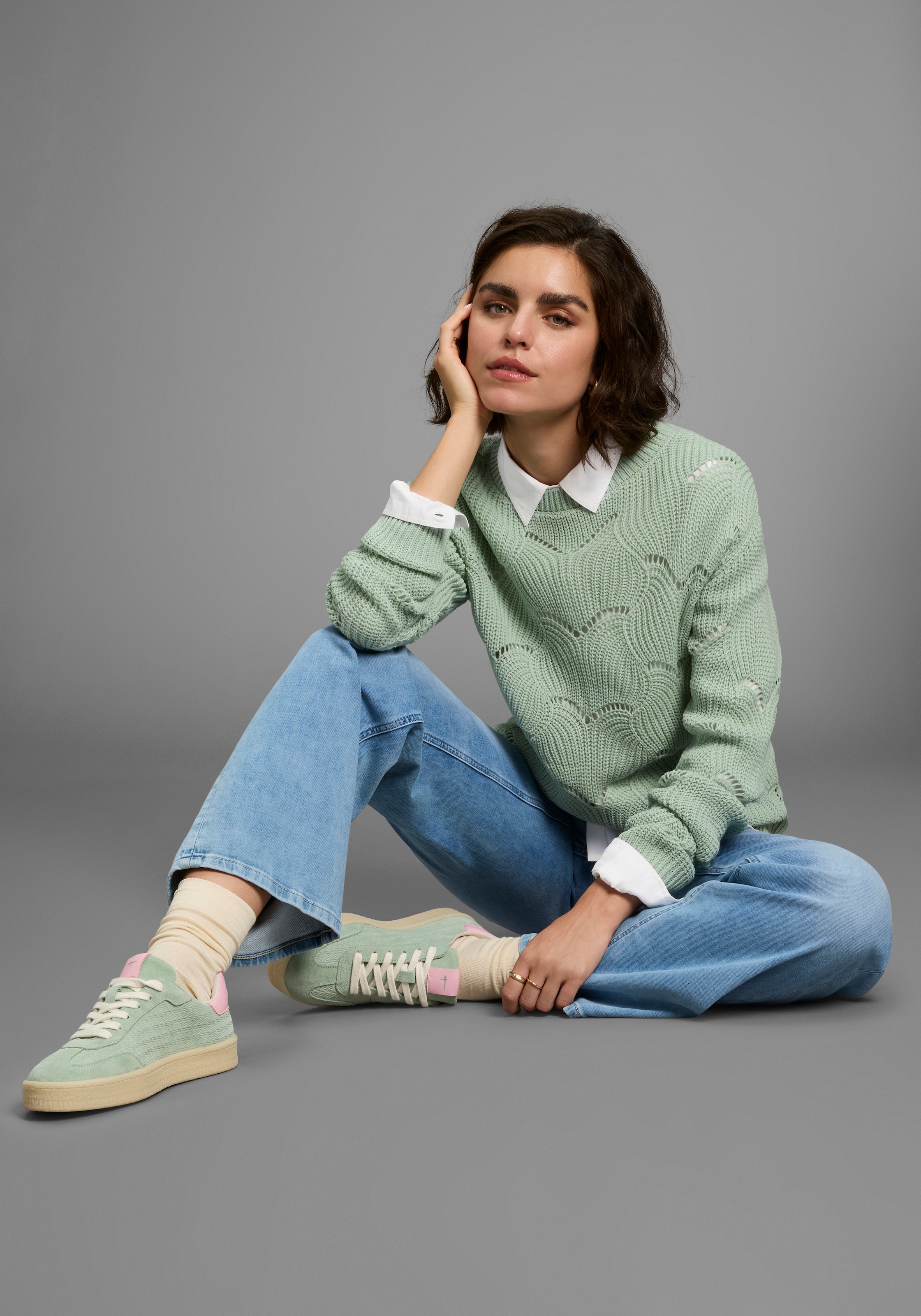 Laura Scott Ajourpullover, mit Lochmuster
