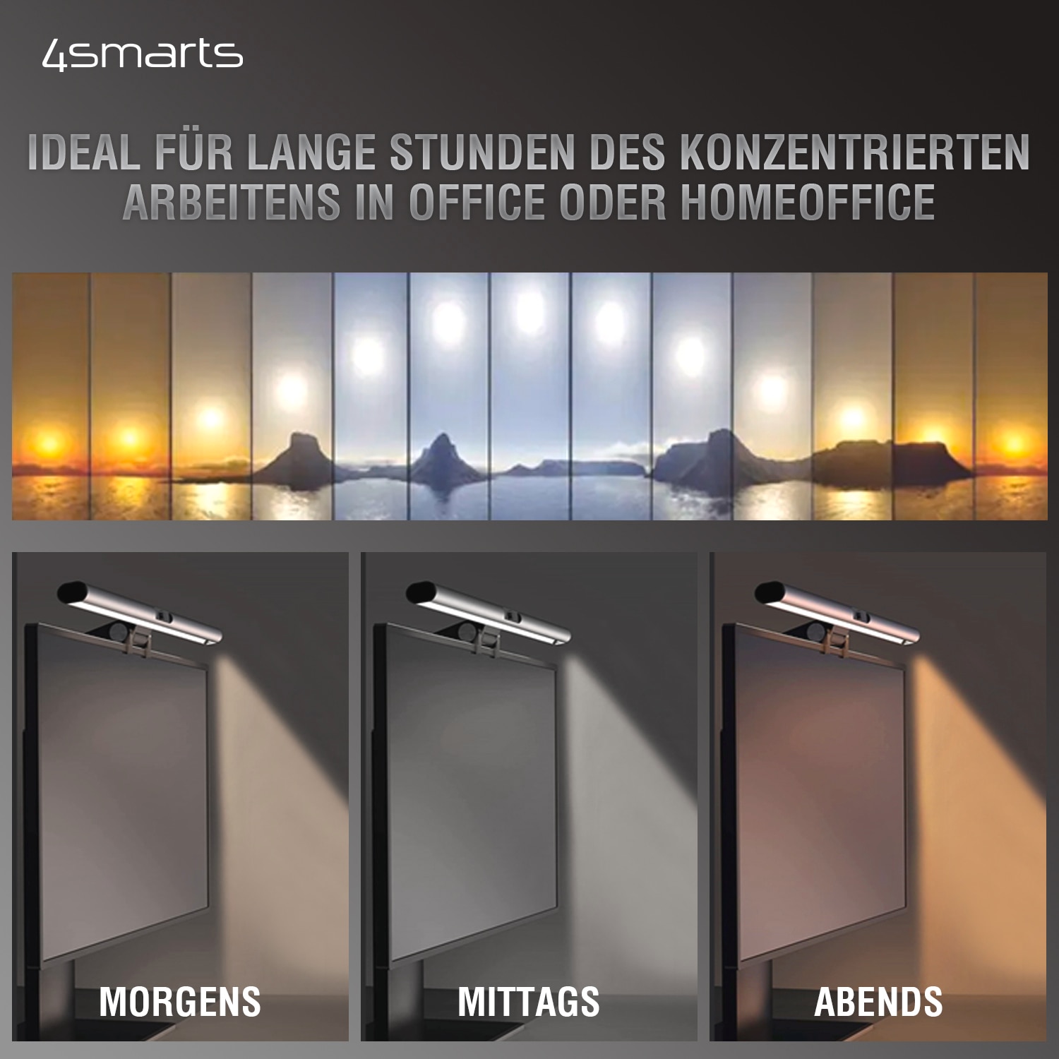 4smarts Webcam »2in1 LightBar Pro Monitorlampe, FullHD Webcam«, Full HD