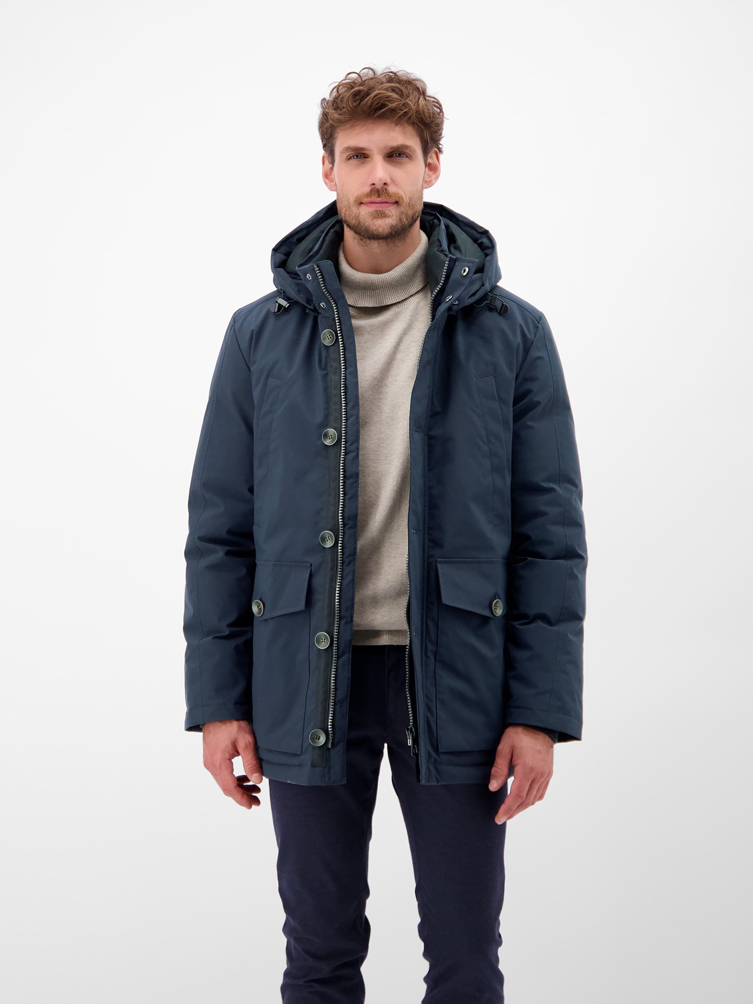 LERROS Wintermantel "Herren Wintermantel mit Kapuze"