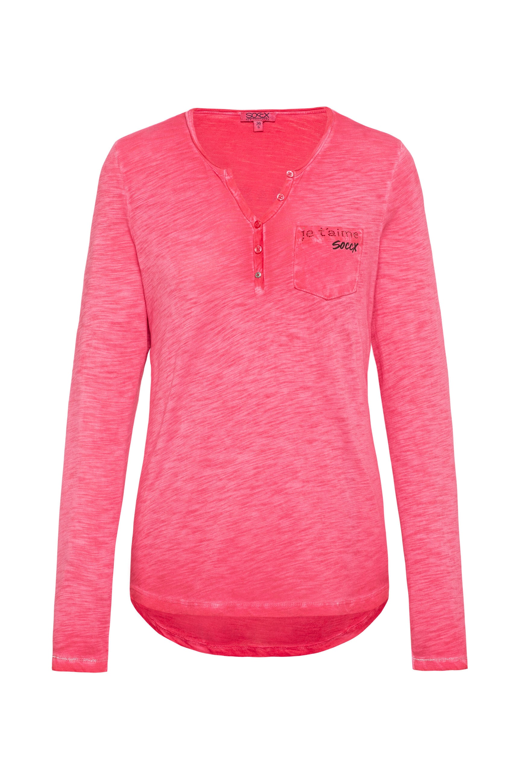 SOCCX Langarmshirt mit Brusttasche