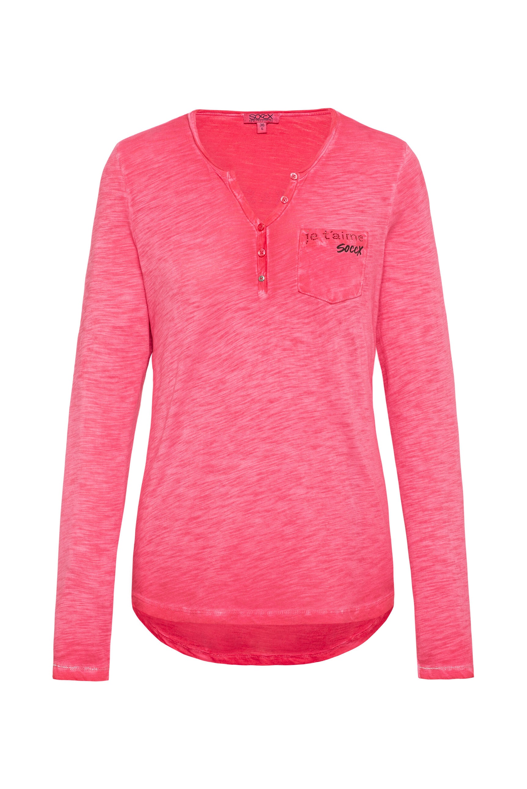 SOCCX Langarmshirt mit Brusttasche günstig online kaufen