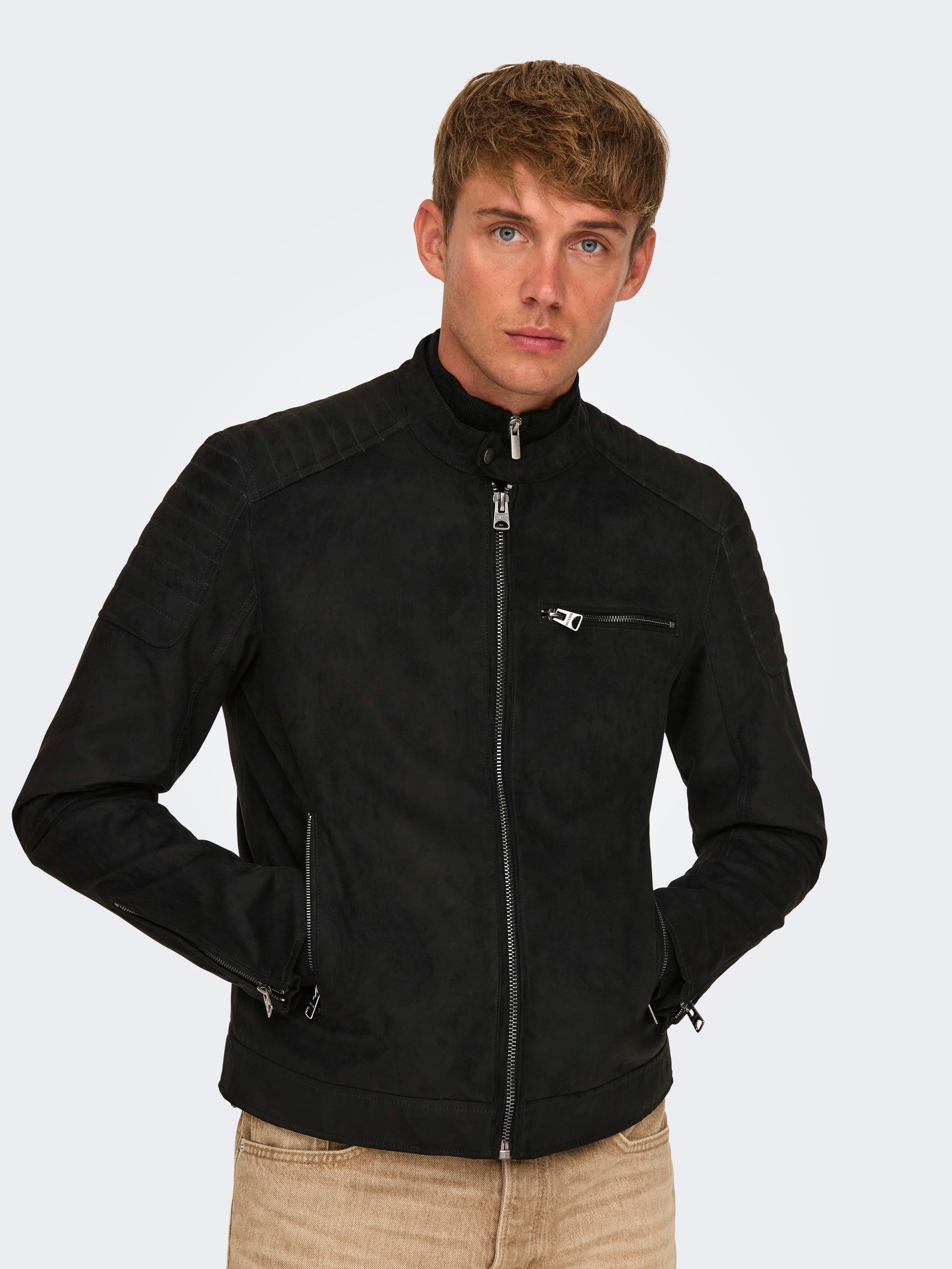 ONLY & SONS Lederimitatjacke "ONSGUS FAUX SUEDE RACER JACKET OTW NOOS", ohn günstig online kaufen