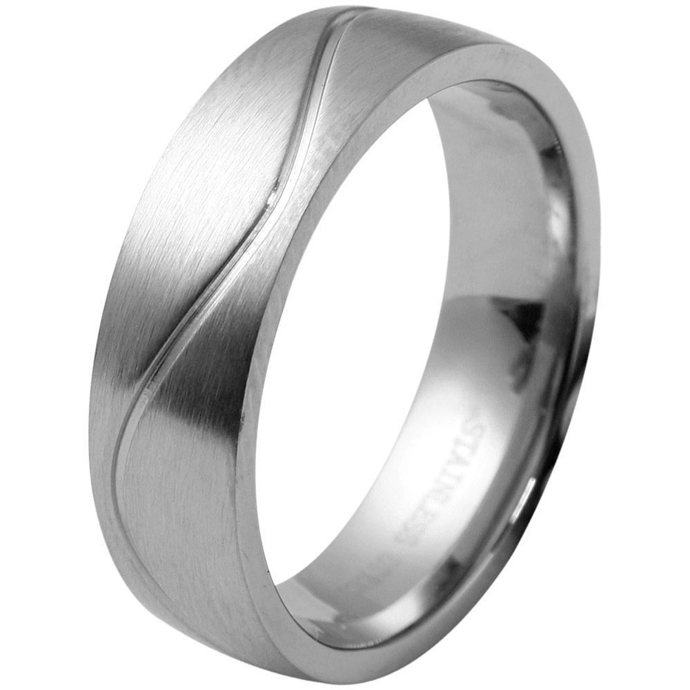 Fingerring ADELIA´S "Herren Ring aus Edelstahl" Gr. 64, silber, Fingerringe, Herren, 64, Edelstahl, Fingerring 3