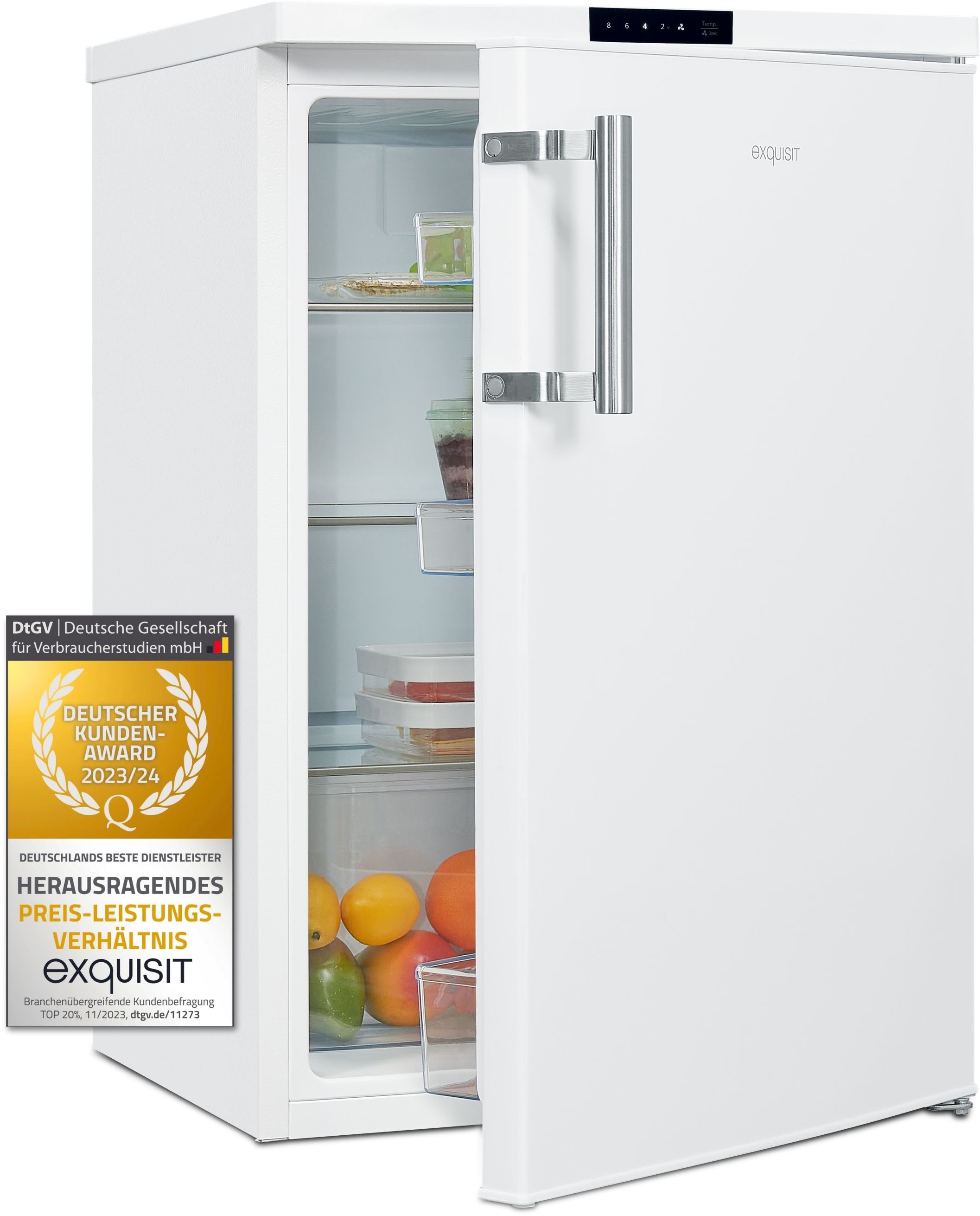 exquisit Vollraumkühlschrank "KS16-V-HE-011D weiss" 85 cm hoch 56 cm breit günstig online kaufen