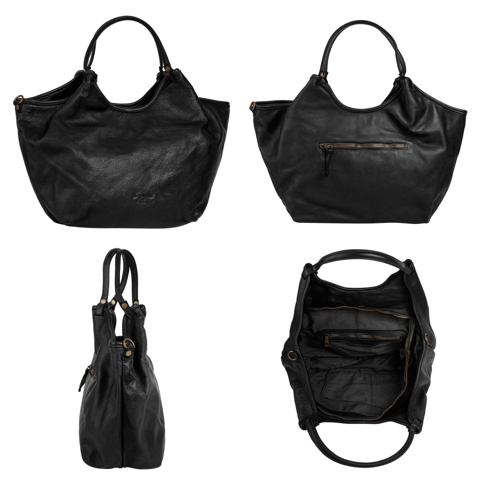 Samantha Look Henkeltasche, echt Leder, Made in Italy