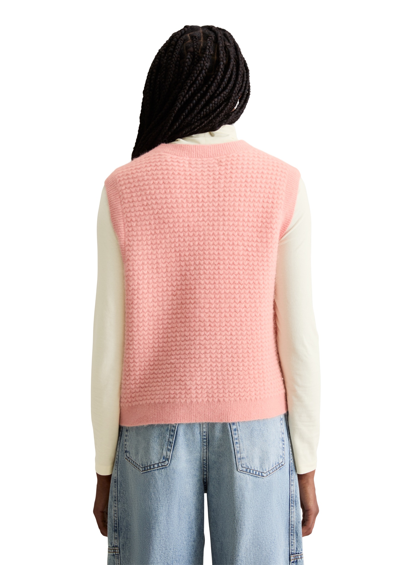 Thumbnail - Marc OPolo DENIM Pullunder mit Knöpfen, regular fit, aus Wolle-Mix, moderne Zickzack-Struktur