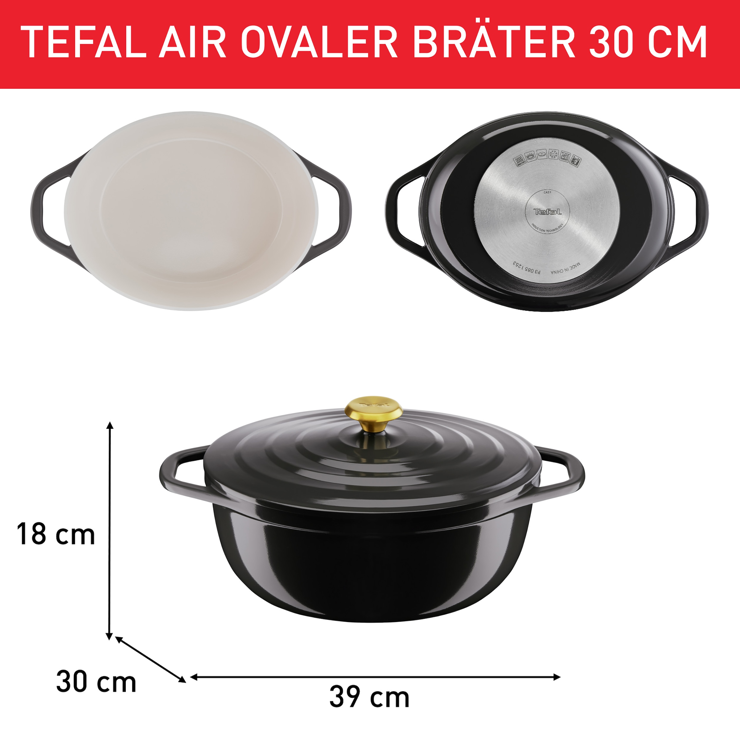 Tefal Bräter »Air« 2 Stk. tlg. Aluminiumguss