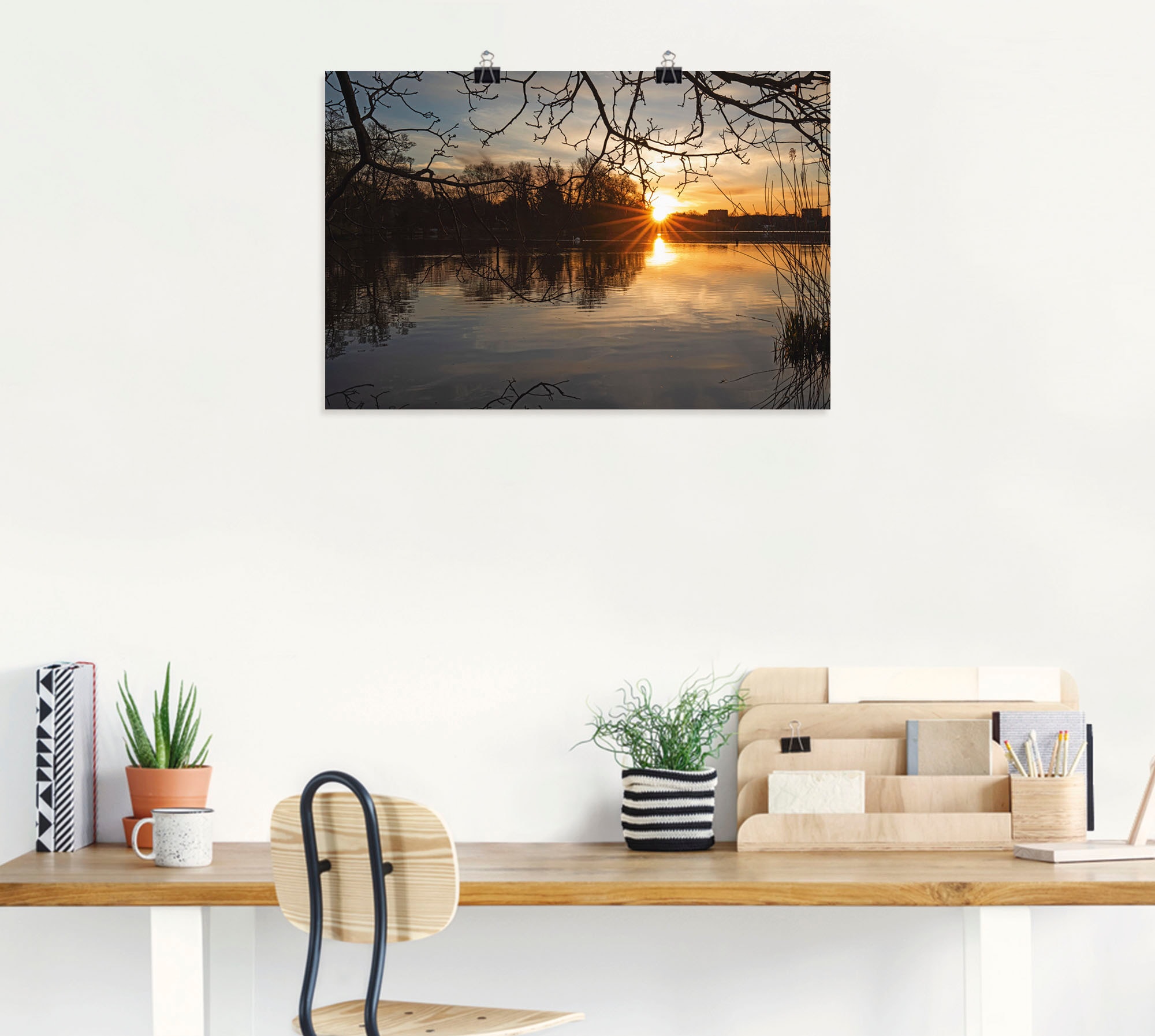 Artland Wandbild »Morgenzauber Wakenitz Lübeck«, Seebilder, (1 St.), als Alubild, Outdoorbild, Leinwandbild, Poster in verschied. Größen