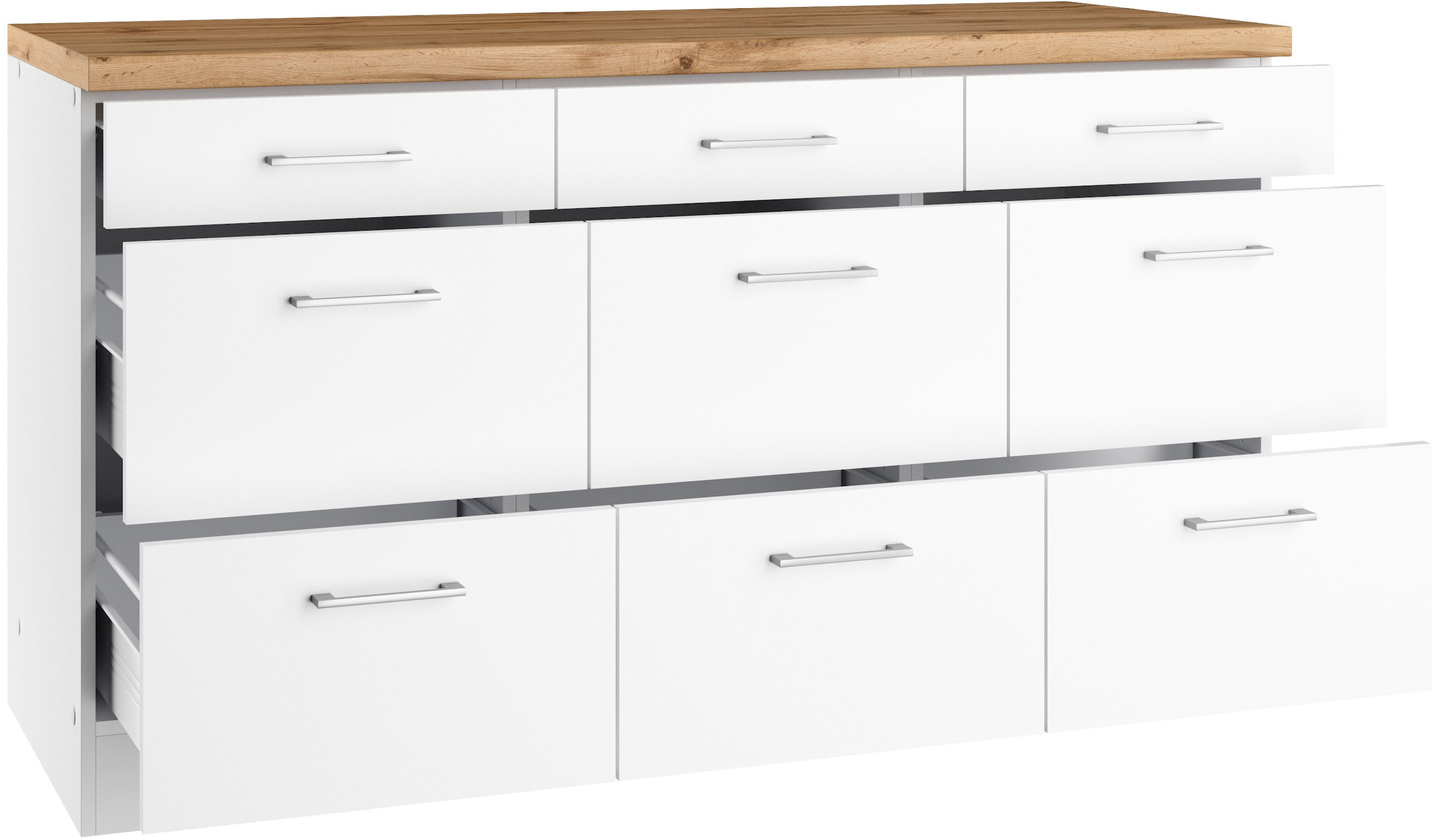 KOCHSTATION Unterschrank »KS-Milan«, HELD Möbel,Auszugschrank 150 cm, matte oder hochglänzende Fronten