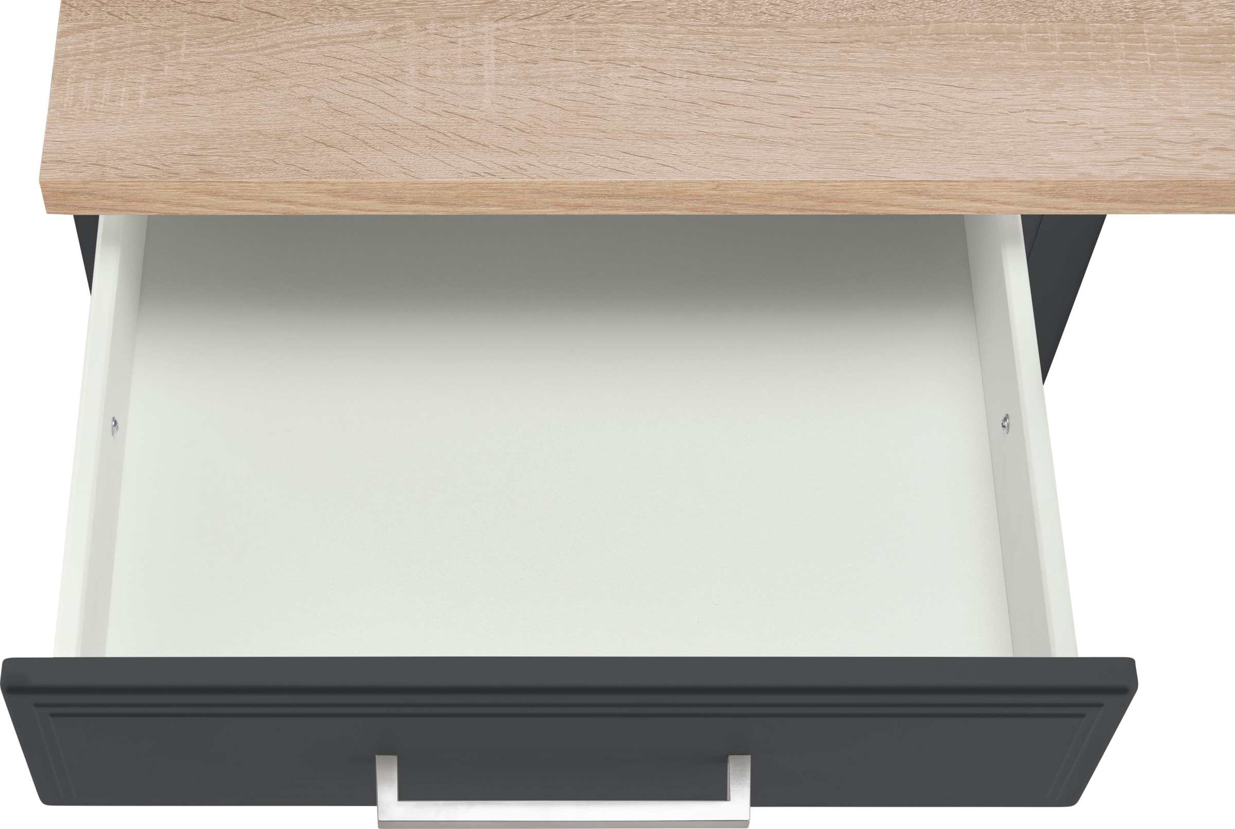 KOCHSTATION Küchenzeile »KS-Stockholm« Breite 210 cm, mit hochwertigen MDF Fronten im Landhaus-Stil