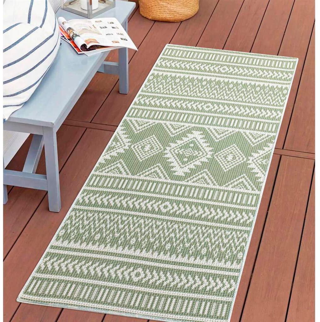 Carpet City Outdoorteppich "PALM 3522" rechteckig 5 mm Höhe Läufer, Wetterf günstig online kaufen