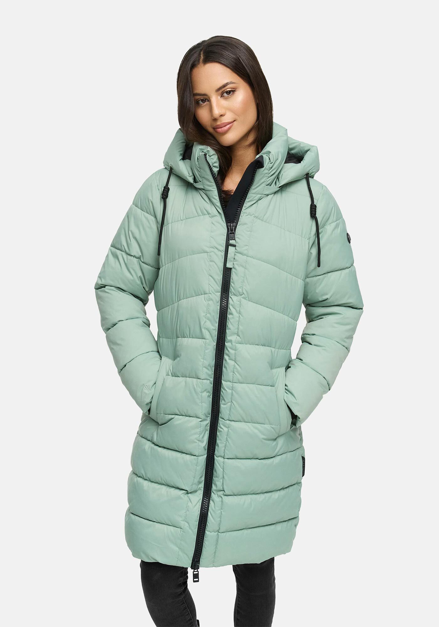 Marikoo Winterjacke "Kaltnäschen" mit abnehmbarer Kapuze und hochschließendem Kragen