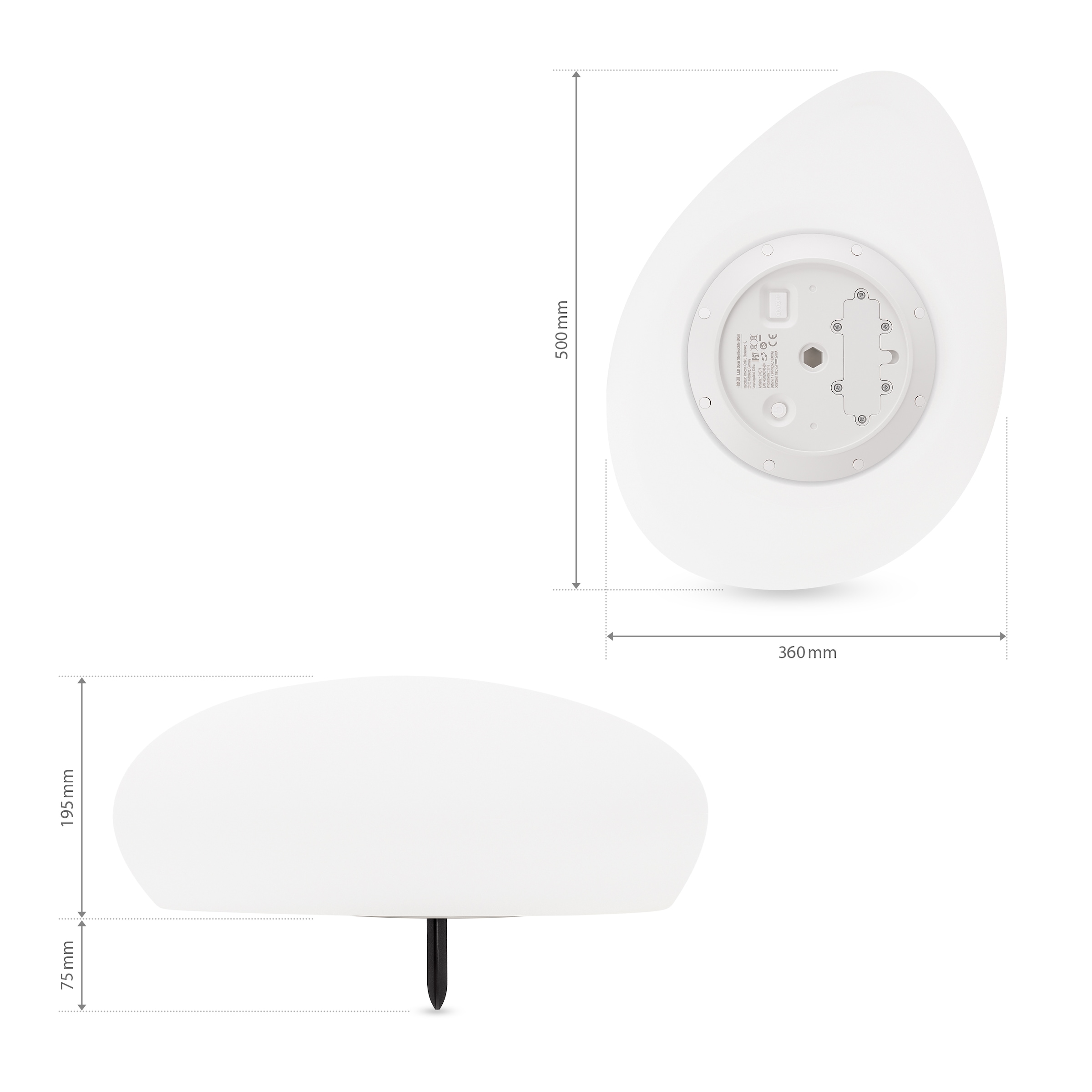 my home LED Solarleuchte »Elowyn, LED-Solar Steinleuchte 50 cm«, Leuchtmittel LED-Modul | LED fest integriert, mit Erdspieß