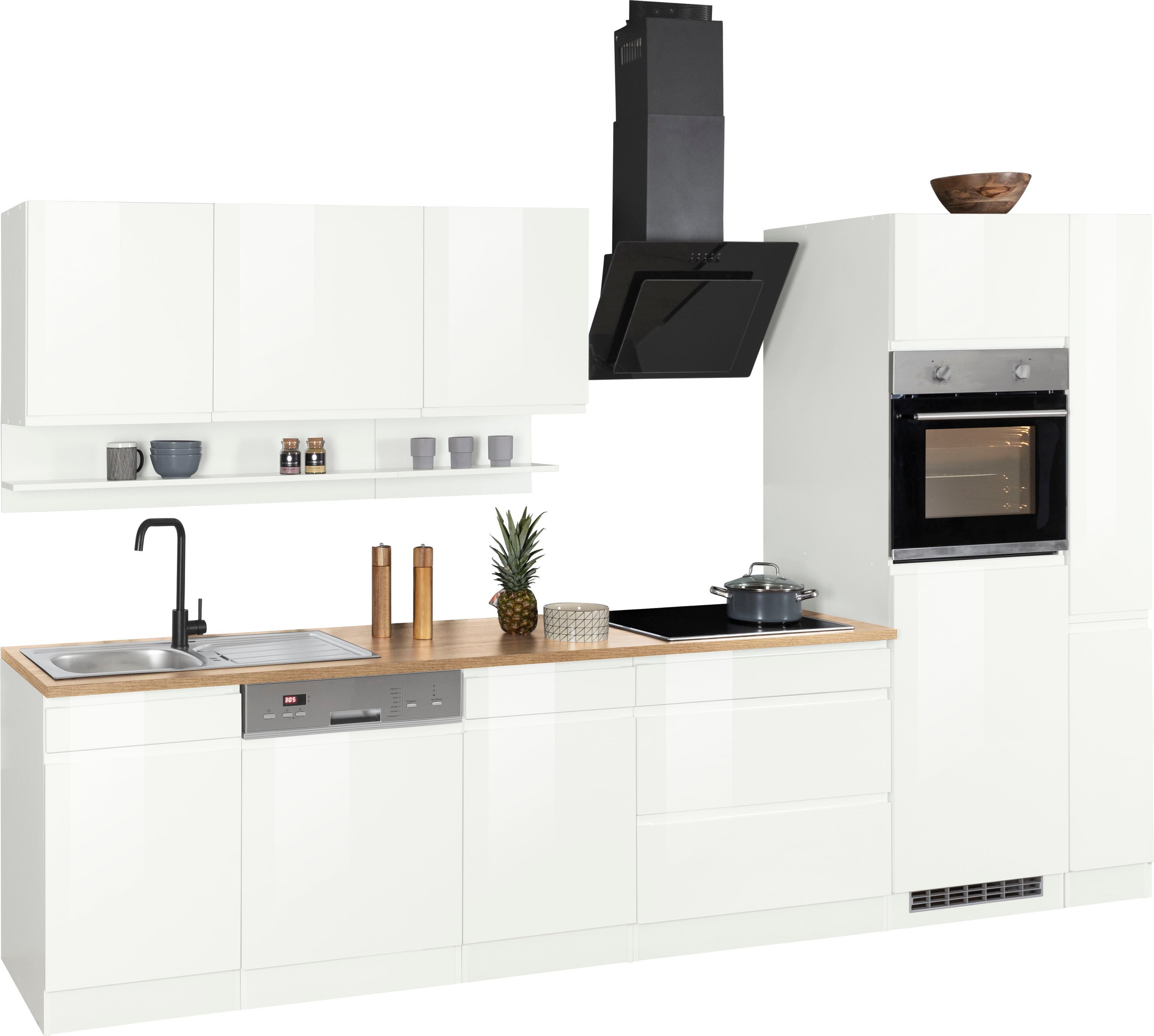 KOCHSTATION Küchenzeile »KS-Virginia«, Breite 330 cm, ohne E-Geräte