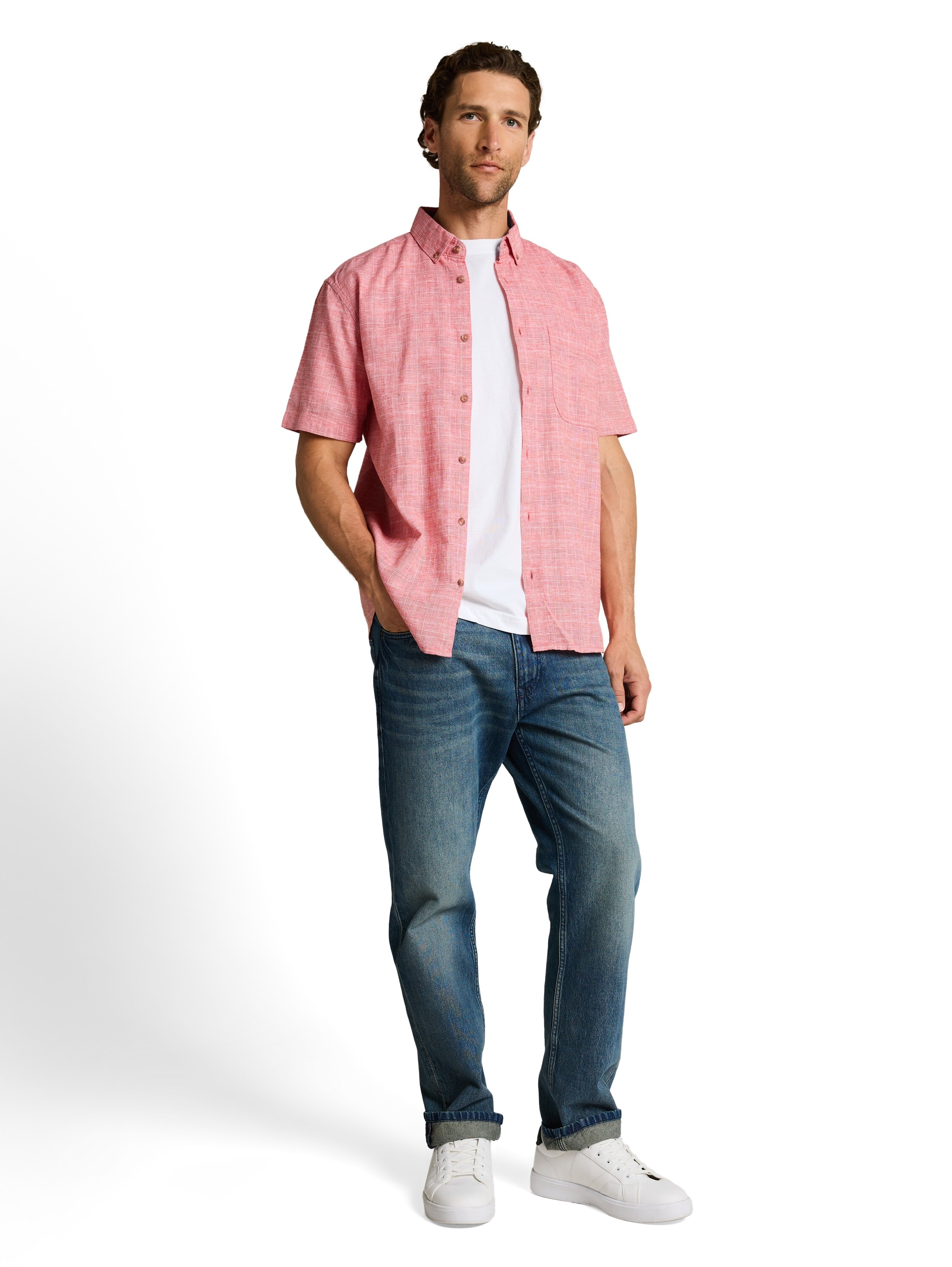 TOM TAILOR Kurzarmhemd mit Button-Down Kragen