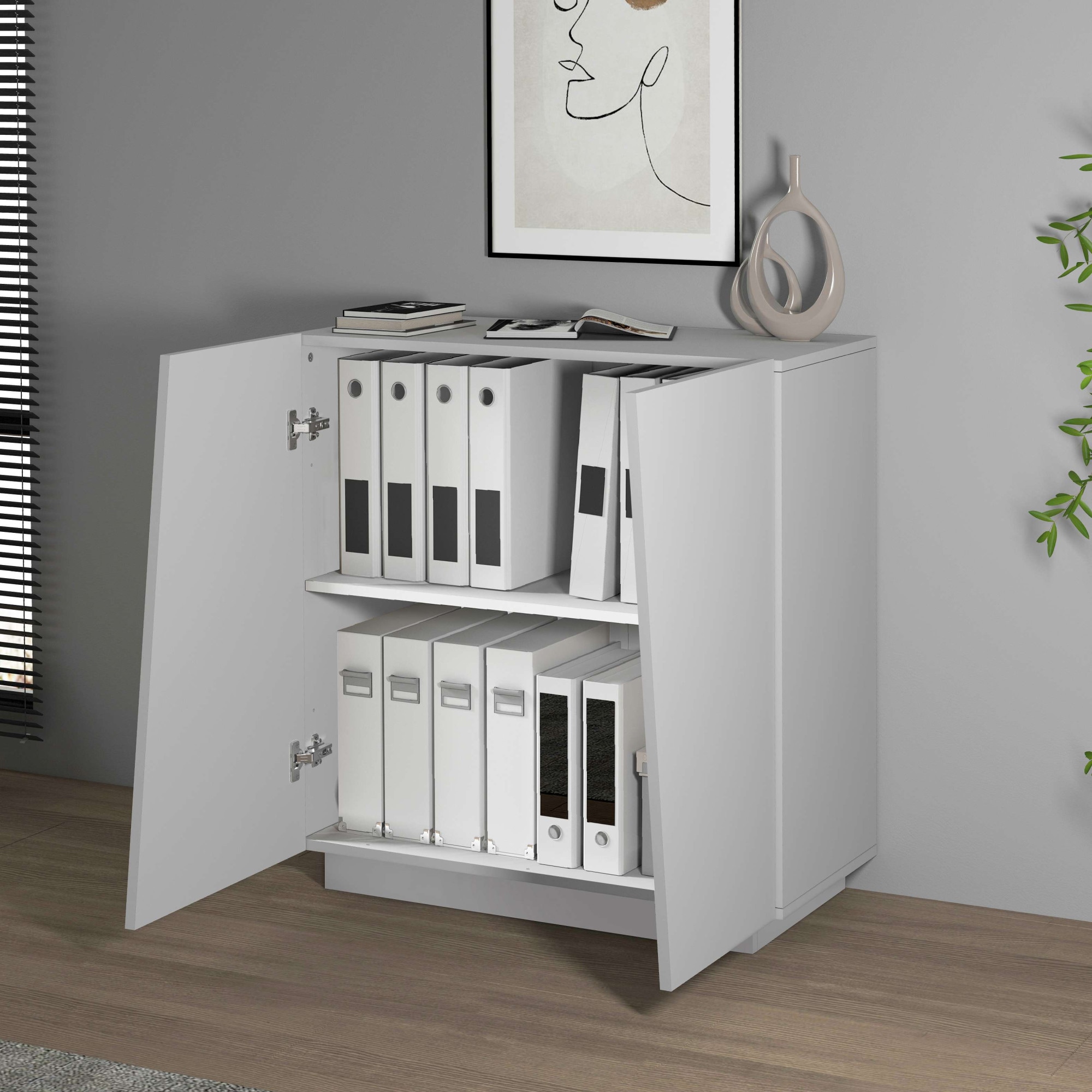 INOSIGN Aktenschrank »Vega, Mehrzweckschrank, Büroschrank, mit 2 Türen«, & verstellbaren Einlegeböden, Höhe 86 oder 166 cm, Made in Italy