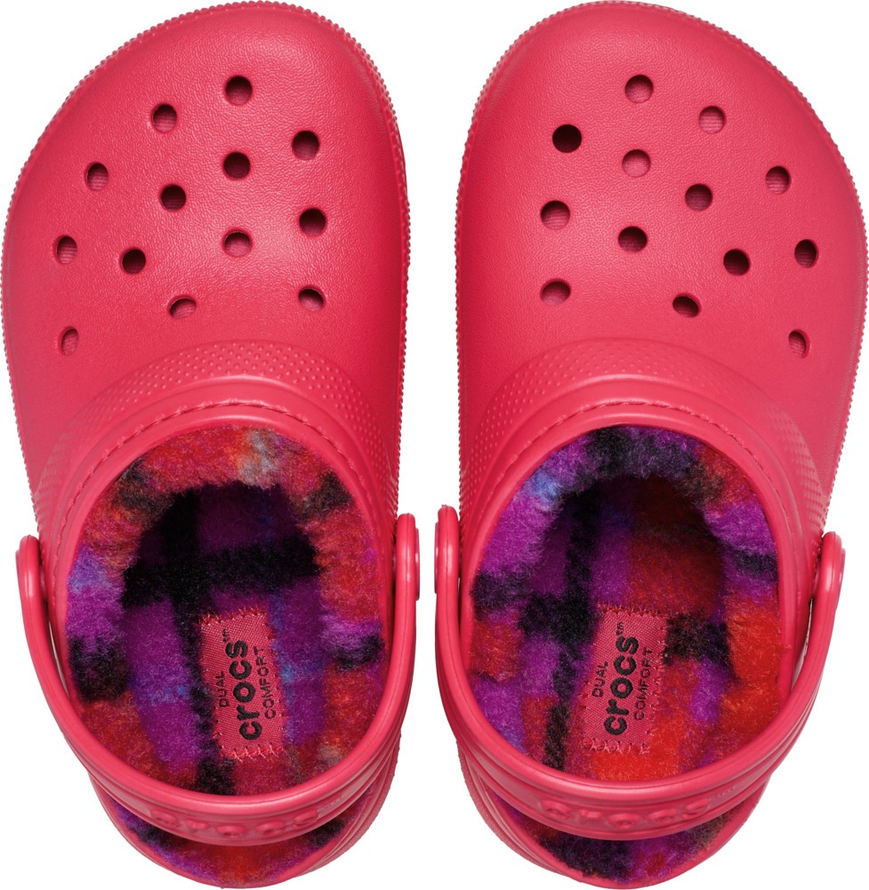 Crocs Clog »Classic Lined Bold Check«, Hausschuh mit Warmfutter