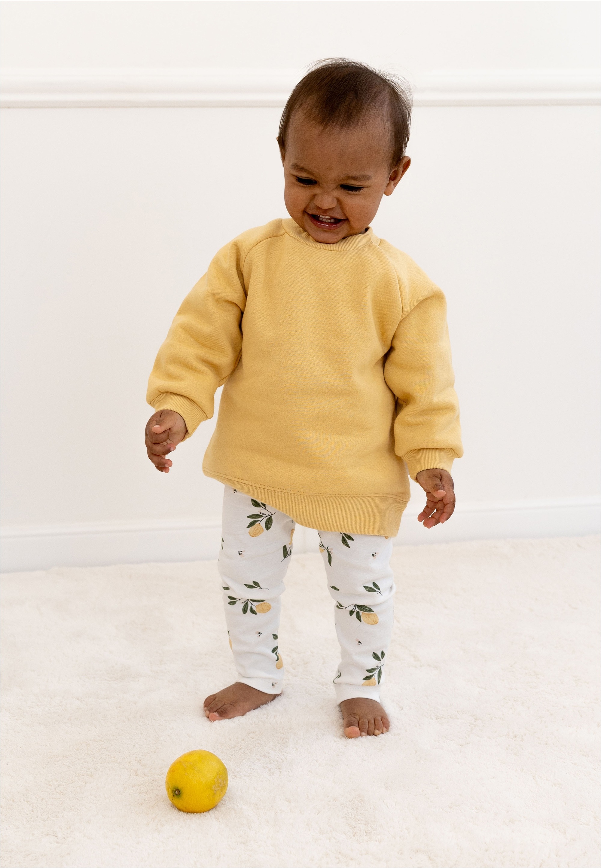 LILIPUT Mädchen Sweatshirt "Yellow", gelb, Gr. 74, unifarben, 20% Polyester, 80% Baumwolle, Sweatshirts, mit elastischen Bündchen