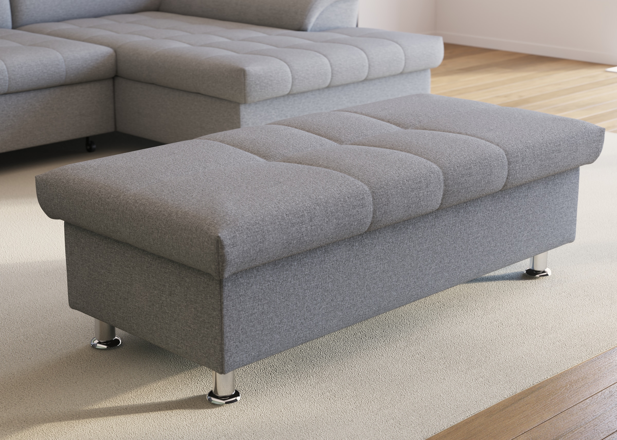 DOMO collection Hocker "FRANZI, elegant, komfortabel" inklusive Stauraum