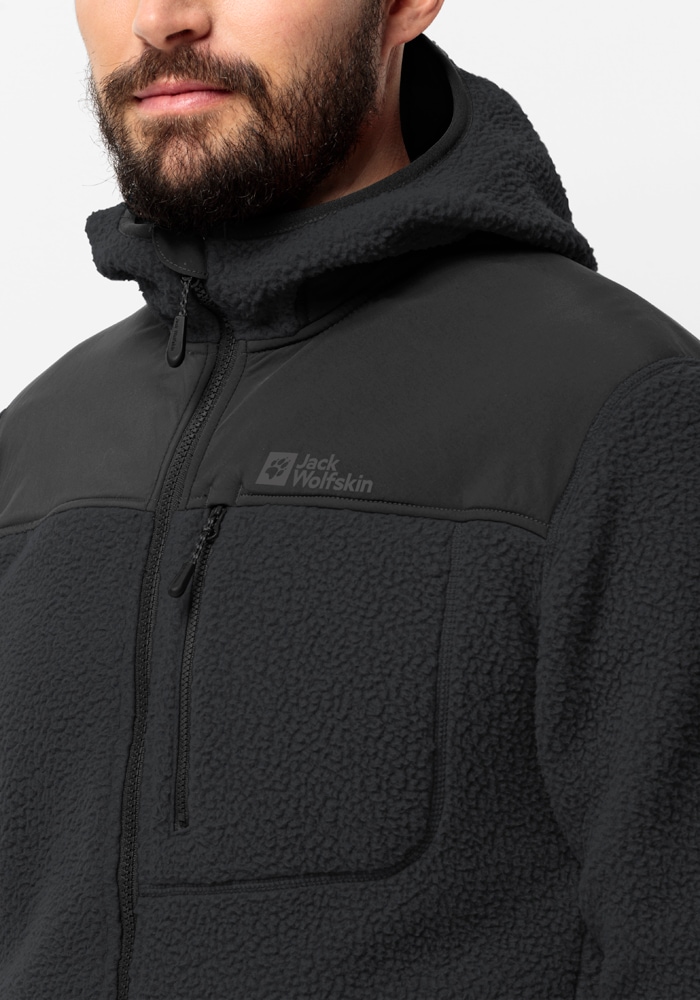 Jack Wolfskin Fleecejacke »KAMMWEG PILE FZ M«, mit Kapuze