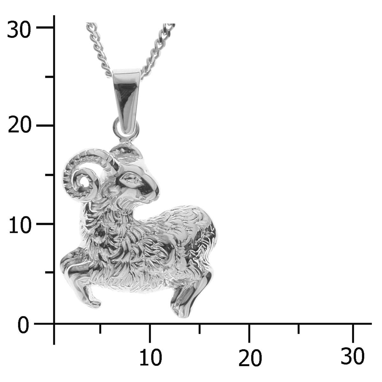 OSTSEE-SCHMUCK Kette mit Anhänger »- Tierkreiszeichen Widder - Silber 925/000 -,«