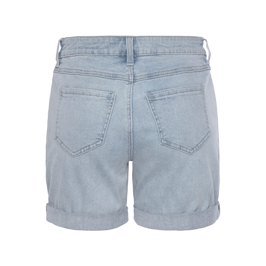 Vivance Jeansshorts, mit dezenter Waschung, Bermudas zum Krempeln, kurze Hose mit Stretch