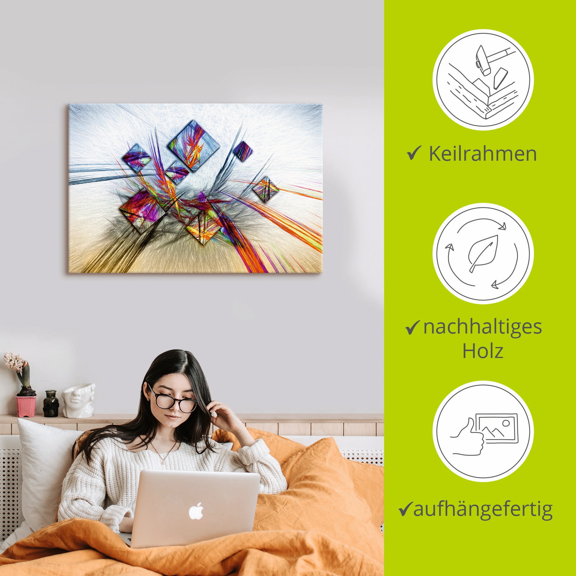 Artland Wandbild »Digitale abstrakte Malerei«, Muster, (1 St.), als Leinwandbild, Poster in verschied. Größen