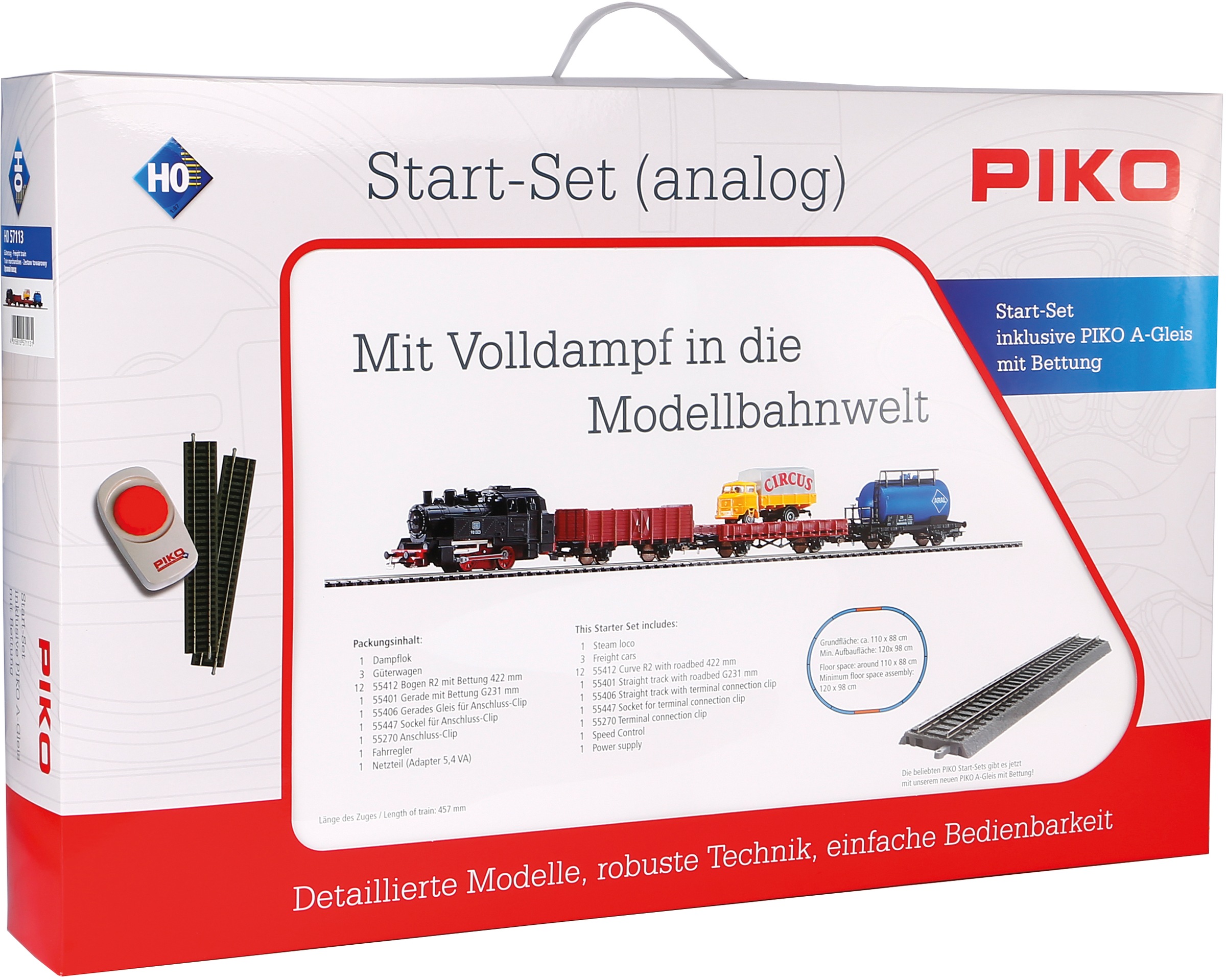 PIKO Modelleisenbahn Startpaket »Güterzug mit Bettung, (57113)« kaufen