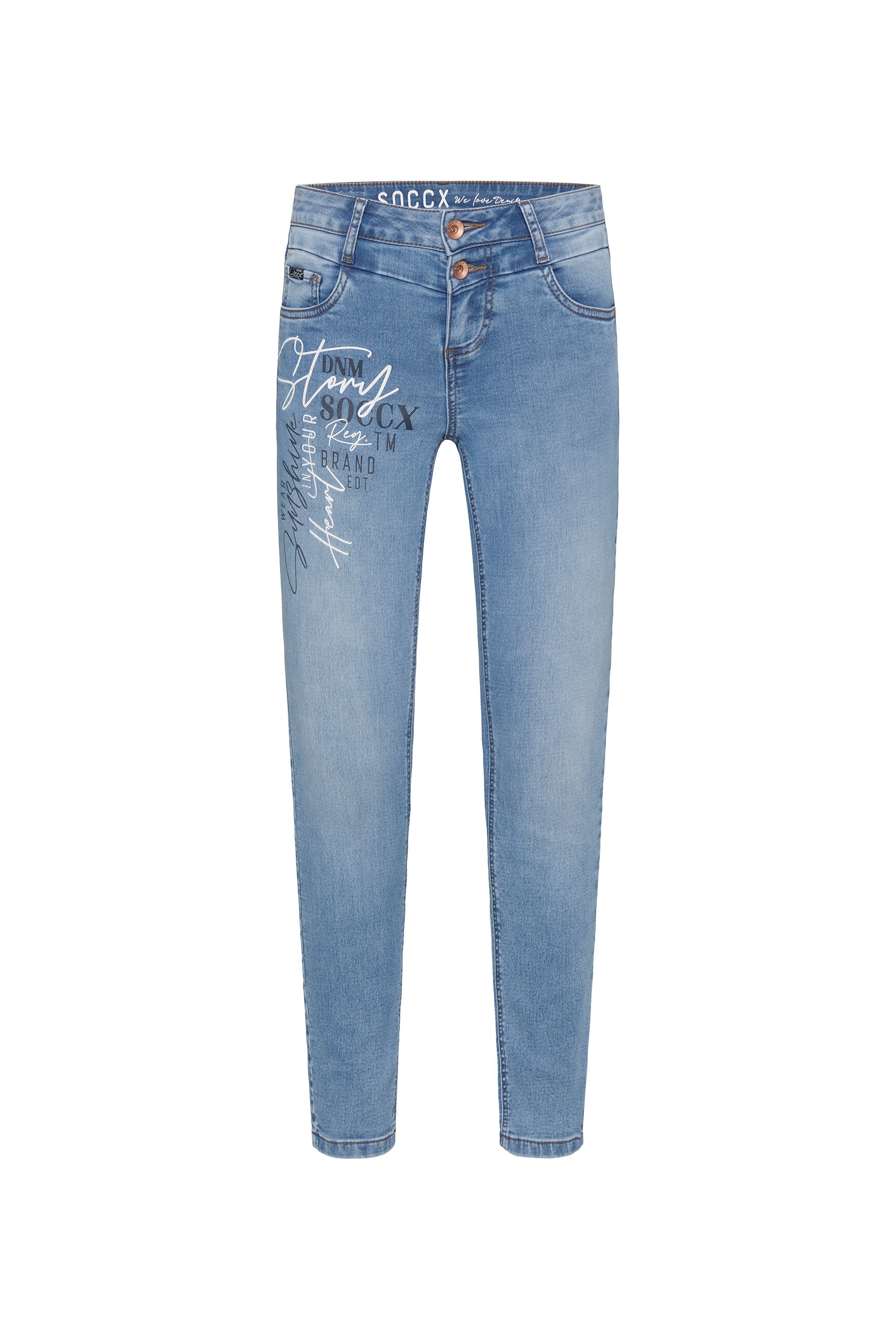 SOCCX Slim-fit-Jeans, mit verkürztem Bein