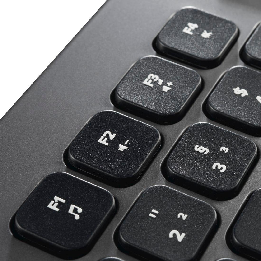 Hama PC-Tastatur »Tastatur "KC-700", kabelgebunden, PC, Notebook, Laptop Keyboard«, Abgesetzte Tasten/Leise Tasten