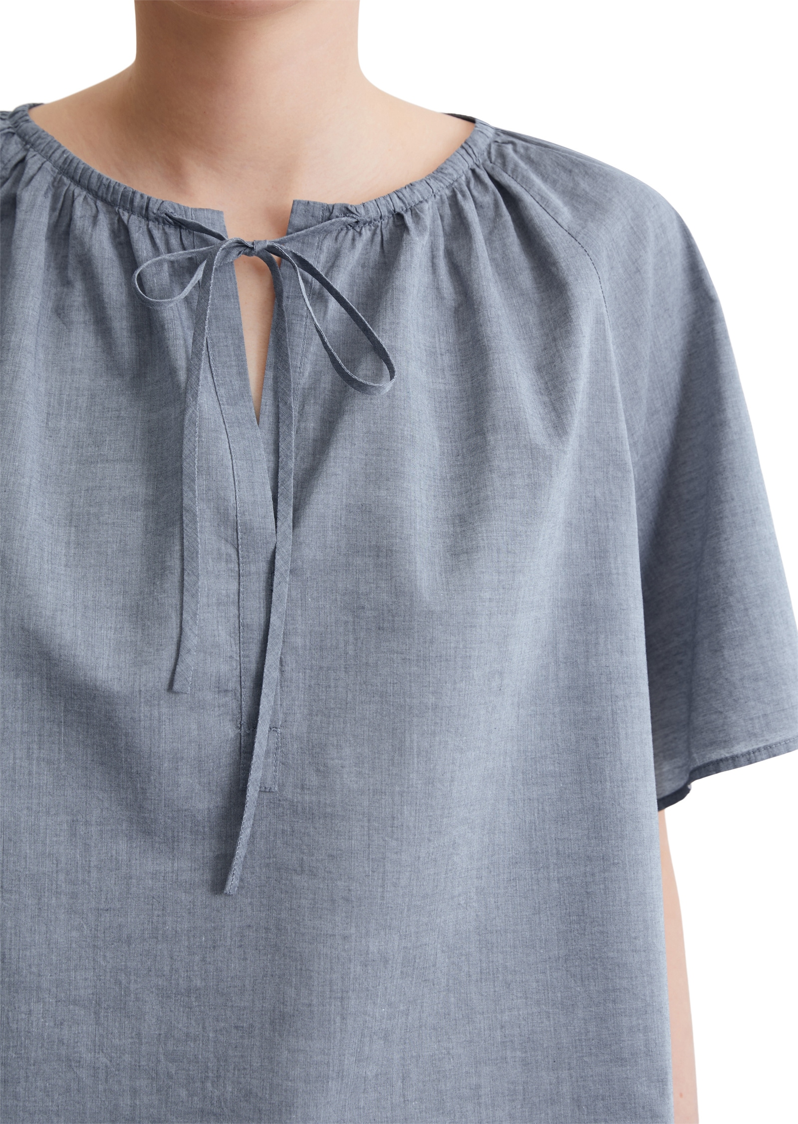 Marc O'Polo Kurzarmbluse »aus Baumwoll-Chambray«